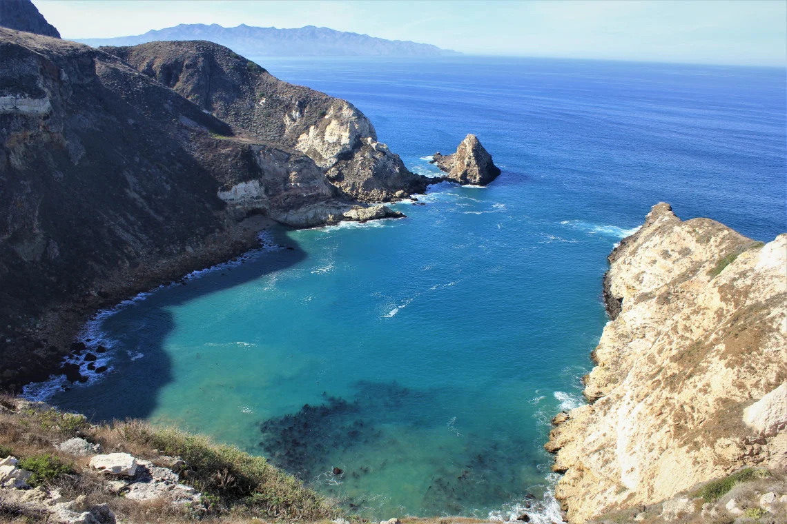 Potato Harbor. Several sea lions were resting on the triangular shaped rock.