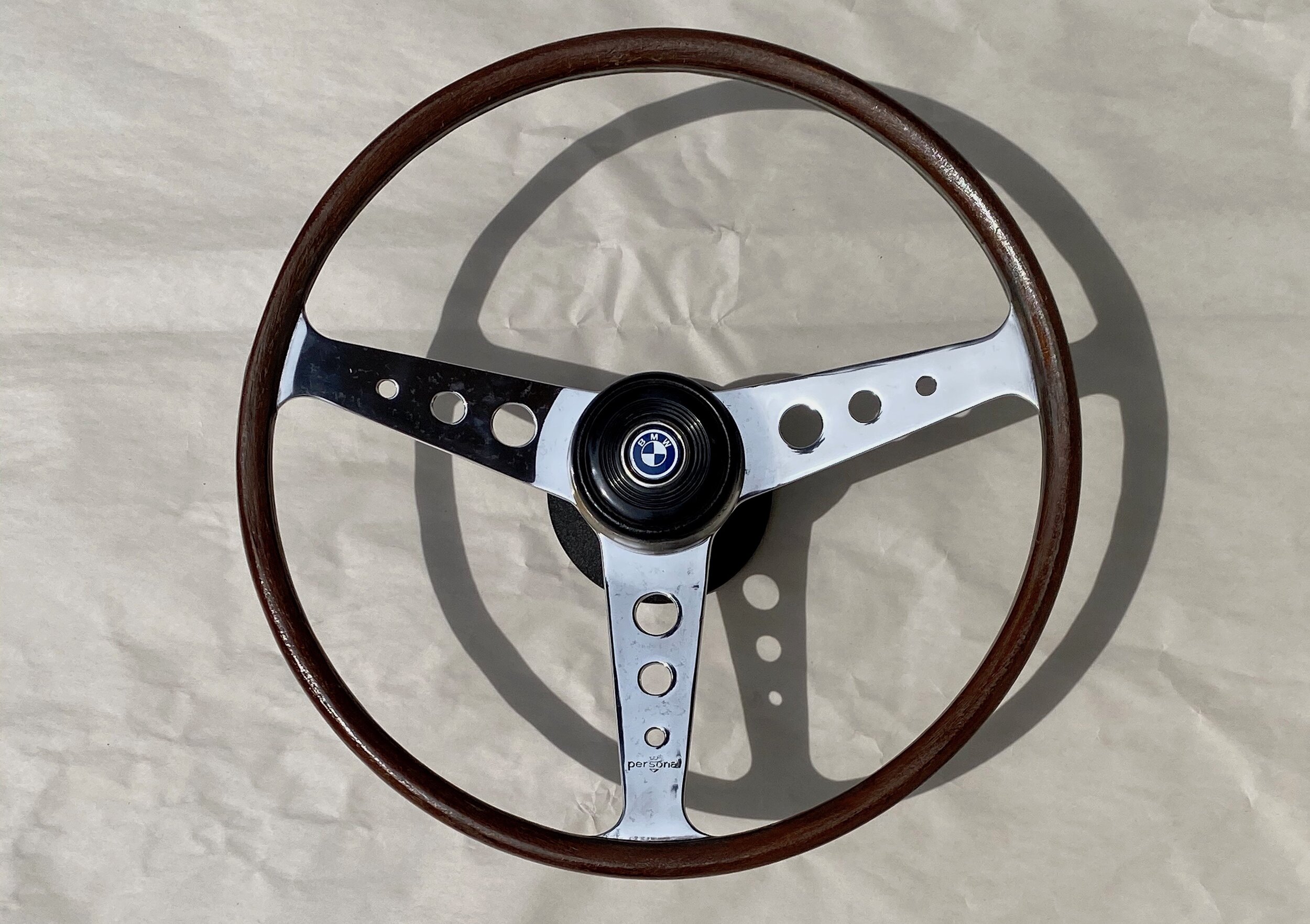 1965 (pre-Nardi) Personal Collaudo wood steering wheel (400mm)