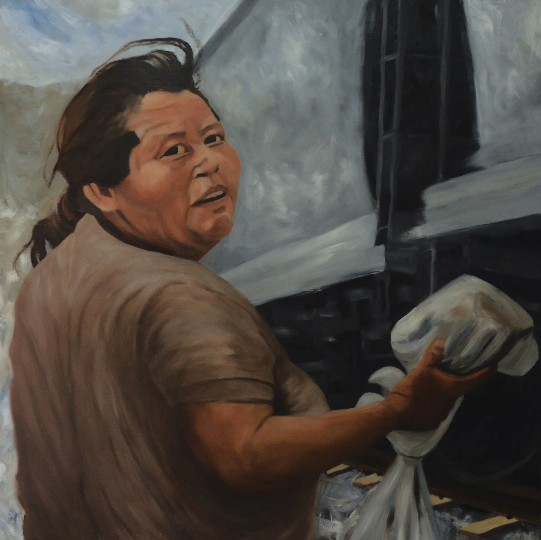 "Norma" oil on wood panel 130cm x 130cm