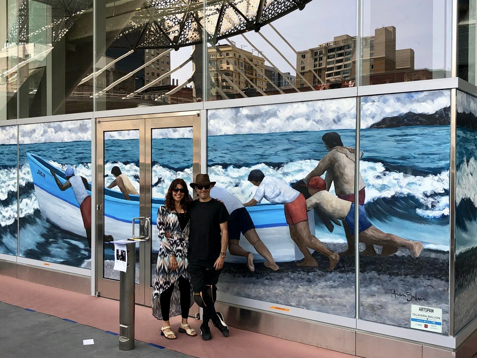 Talavera-Ballón and his wife Mariela @ the Transbay Transit Center, San Francisco.