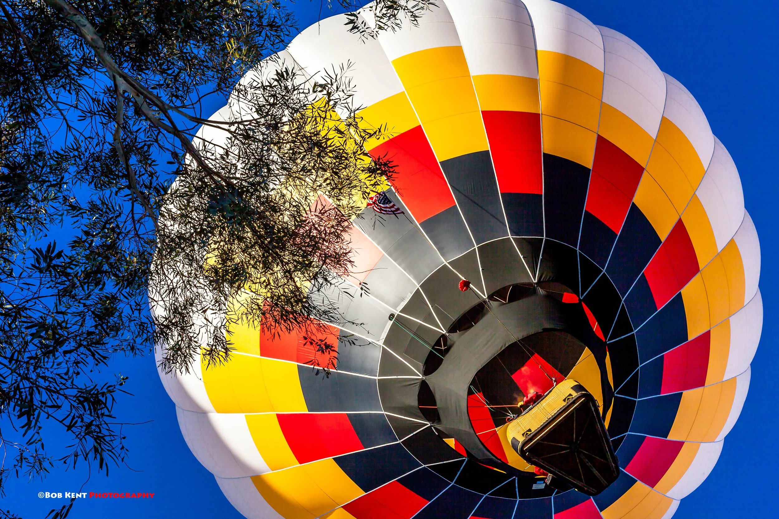 The balloon named Outlaw drifts by overhead