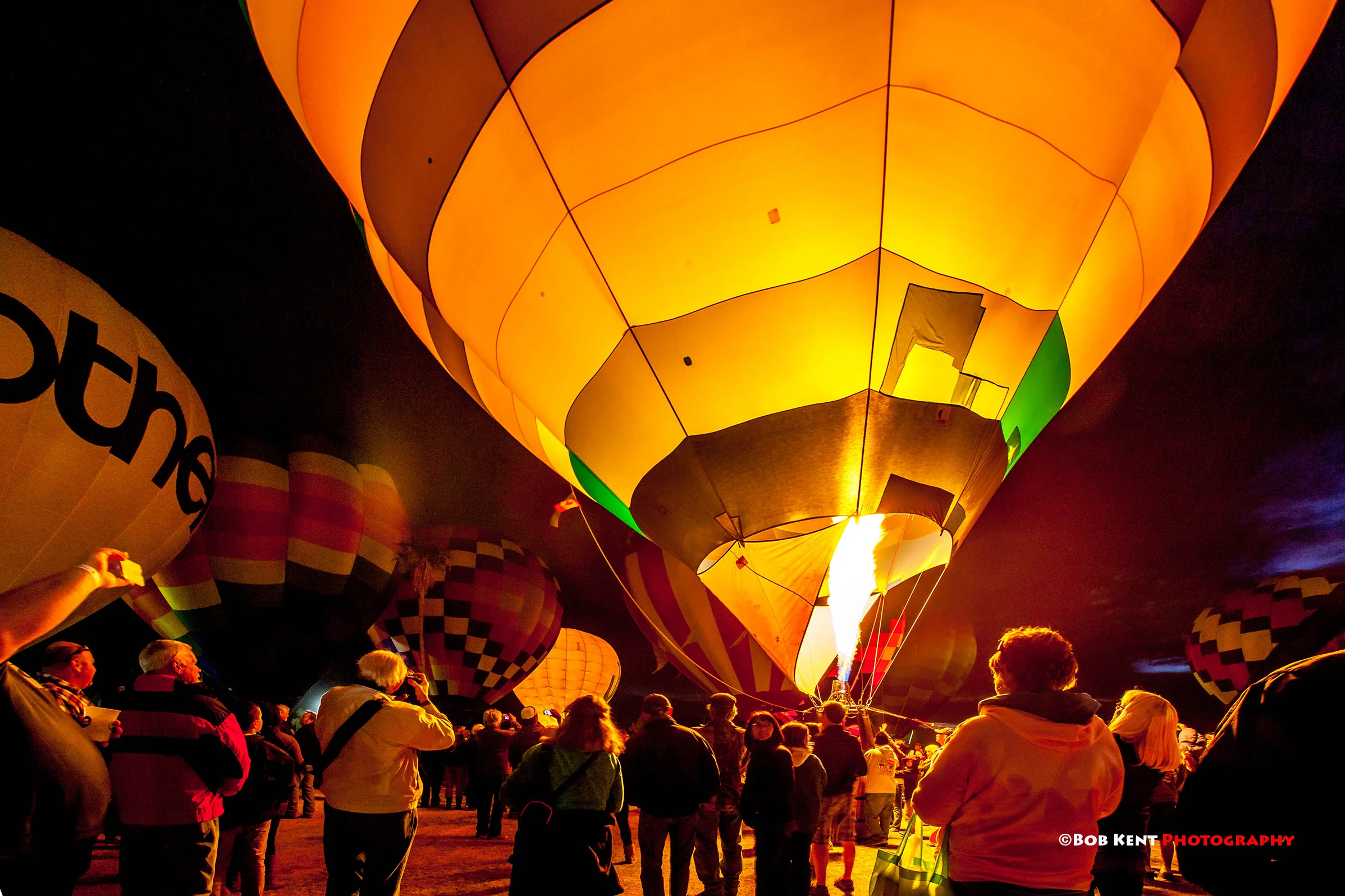 The flame of the Spirit of St Louis entertains the crowd