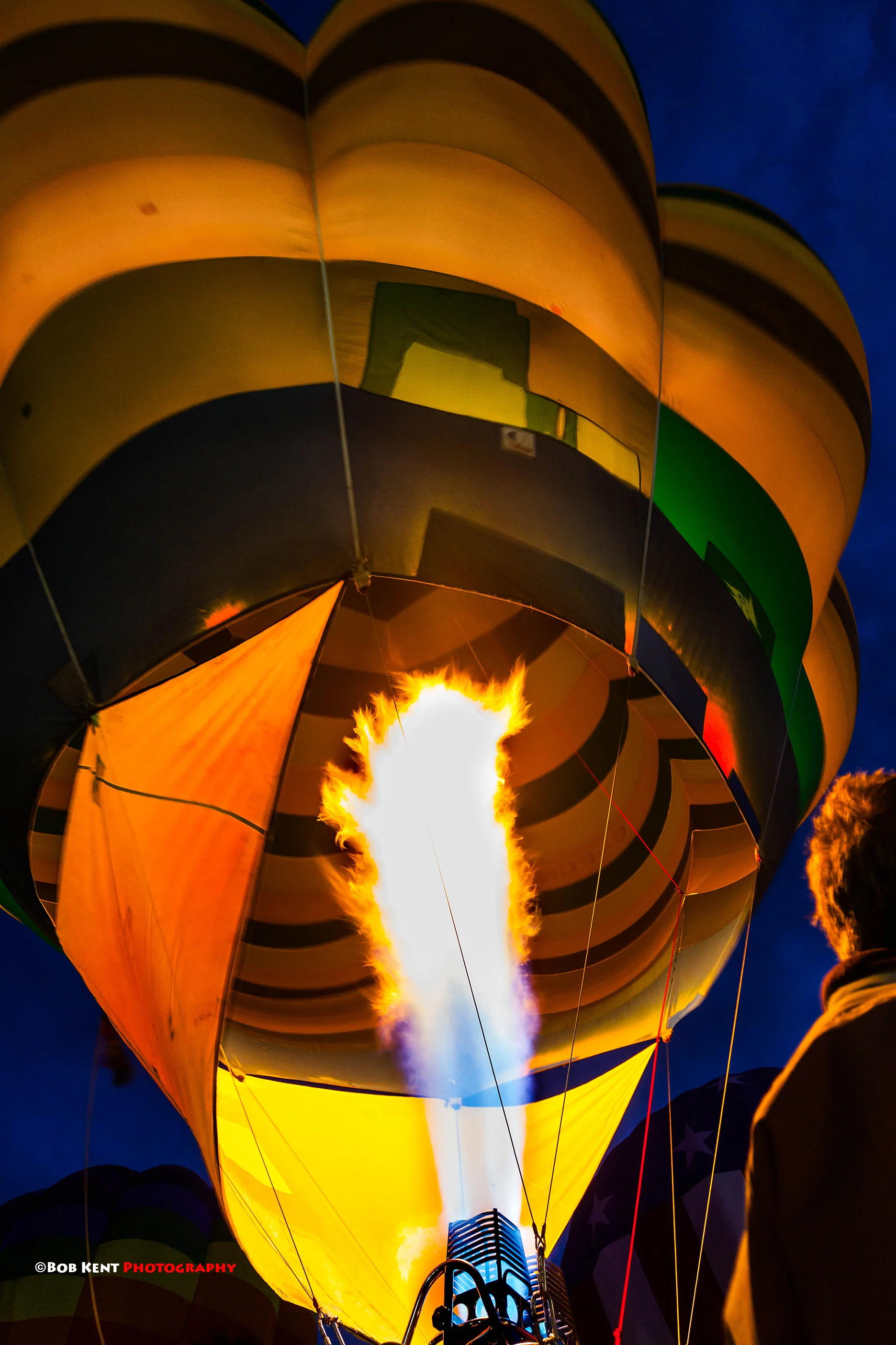 Flame blast into the air as a balloon is being launched!