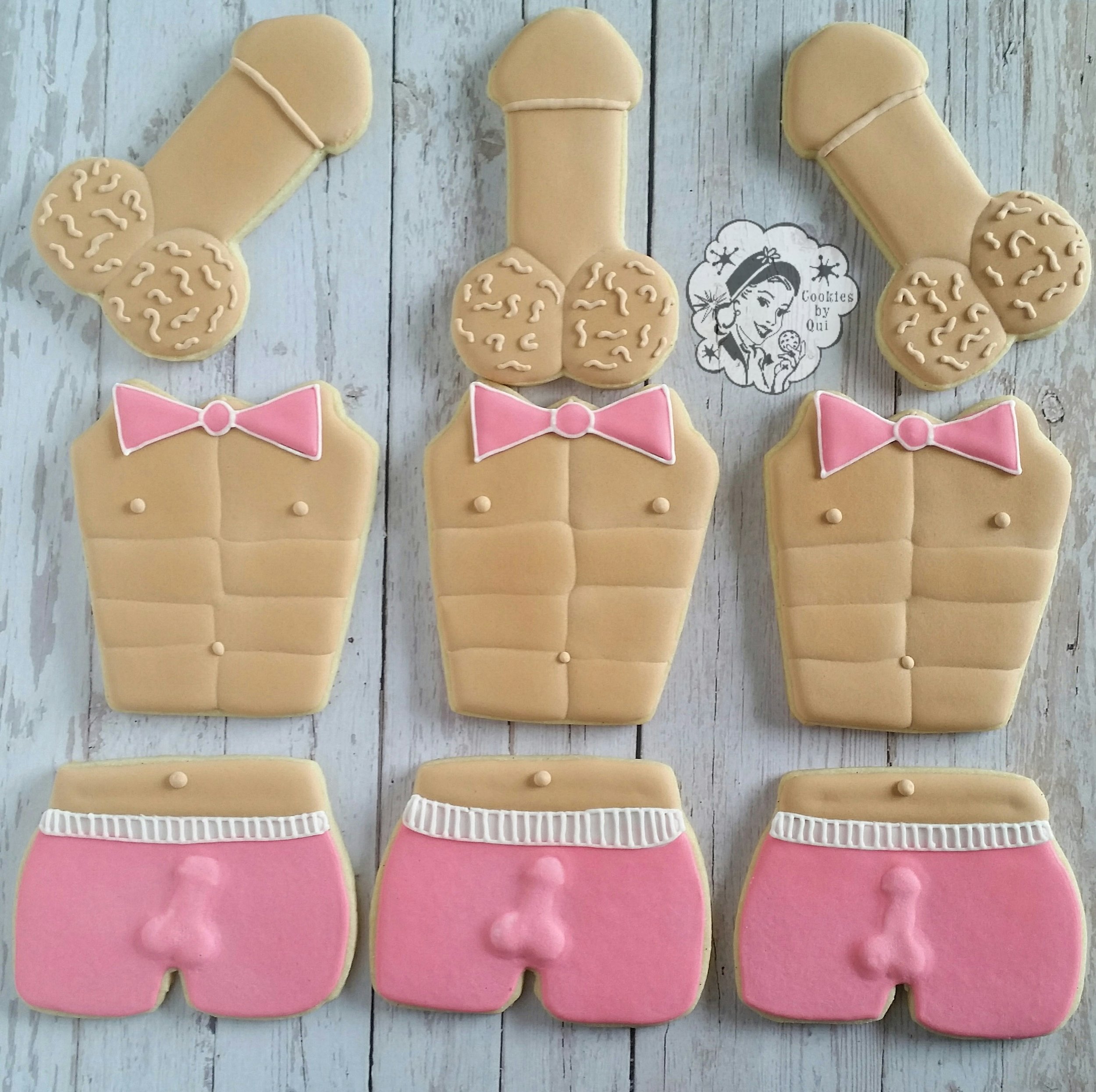 Cheeky Boxer Shorts Sexy Abs and Penis Hens Night Cookies