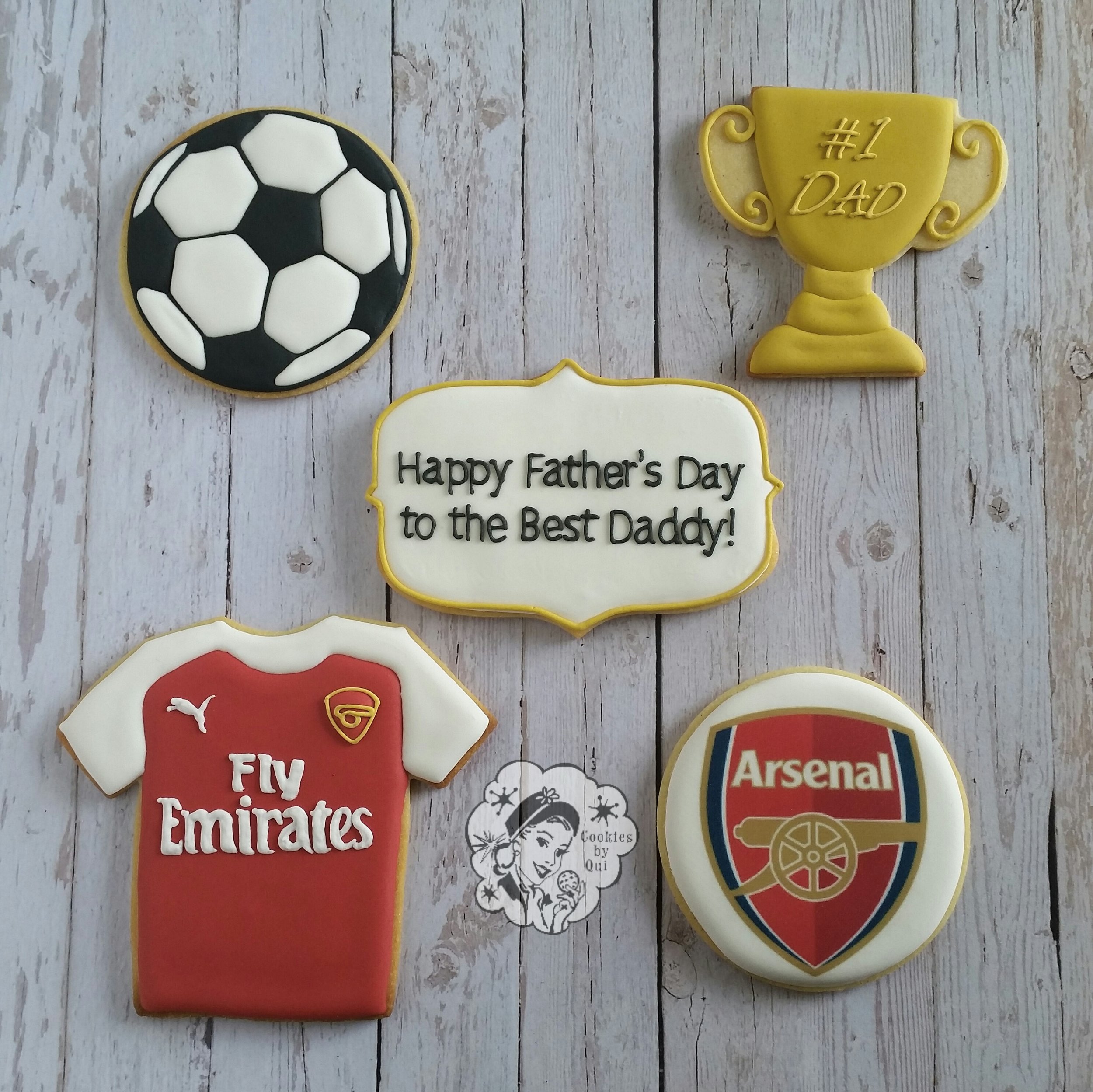 Arsenal Soccer Father's Day Cookies - Cookies by Qui Geelong