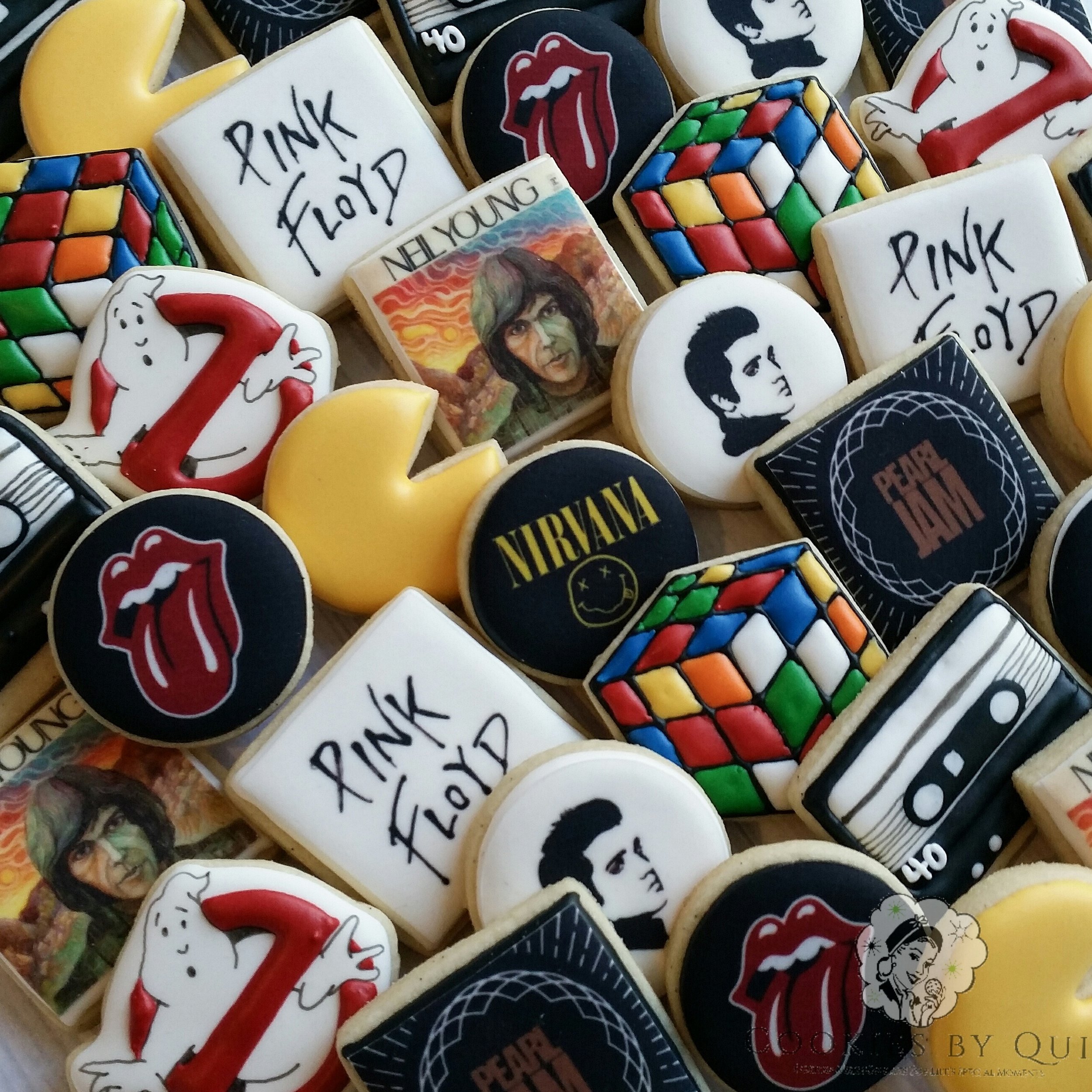80's Themed Rock Nostalgic Birthday Cookies