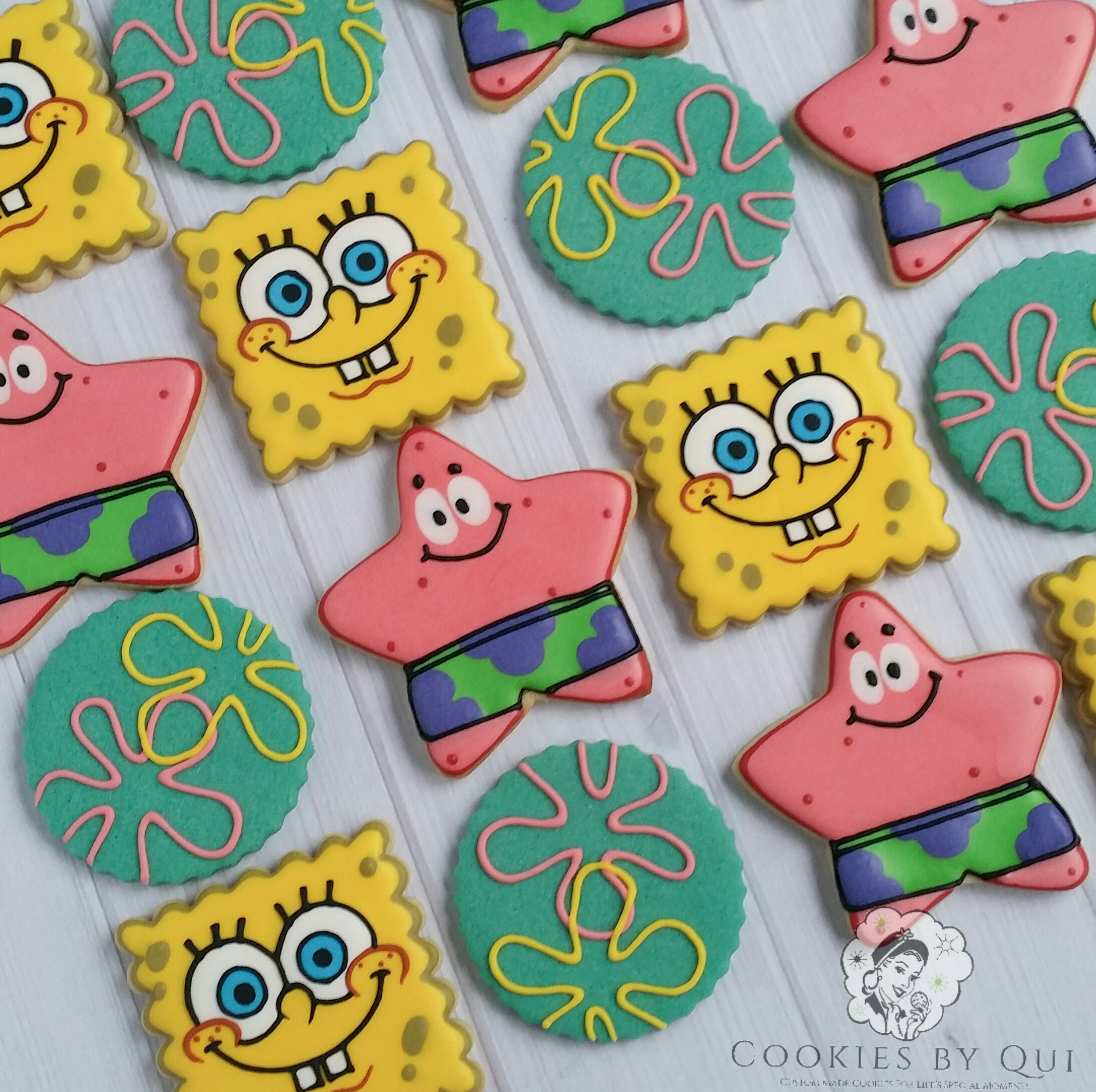 Spongebob and Patrick Bikini Bottom Themed Birthday Cookies