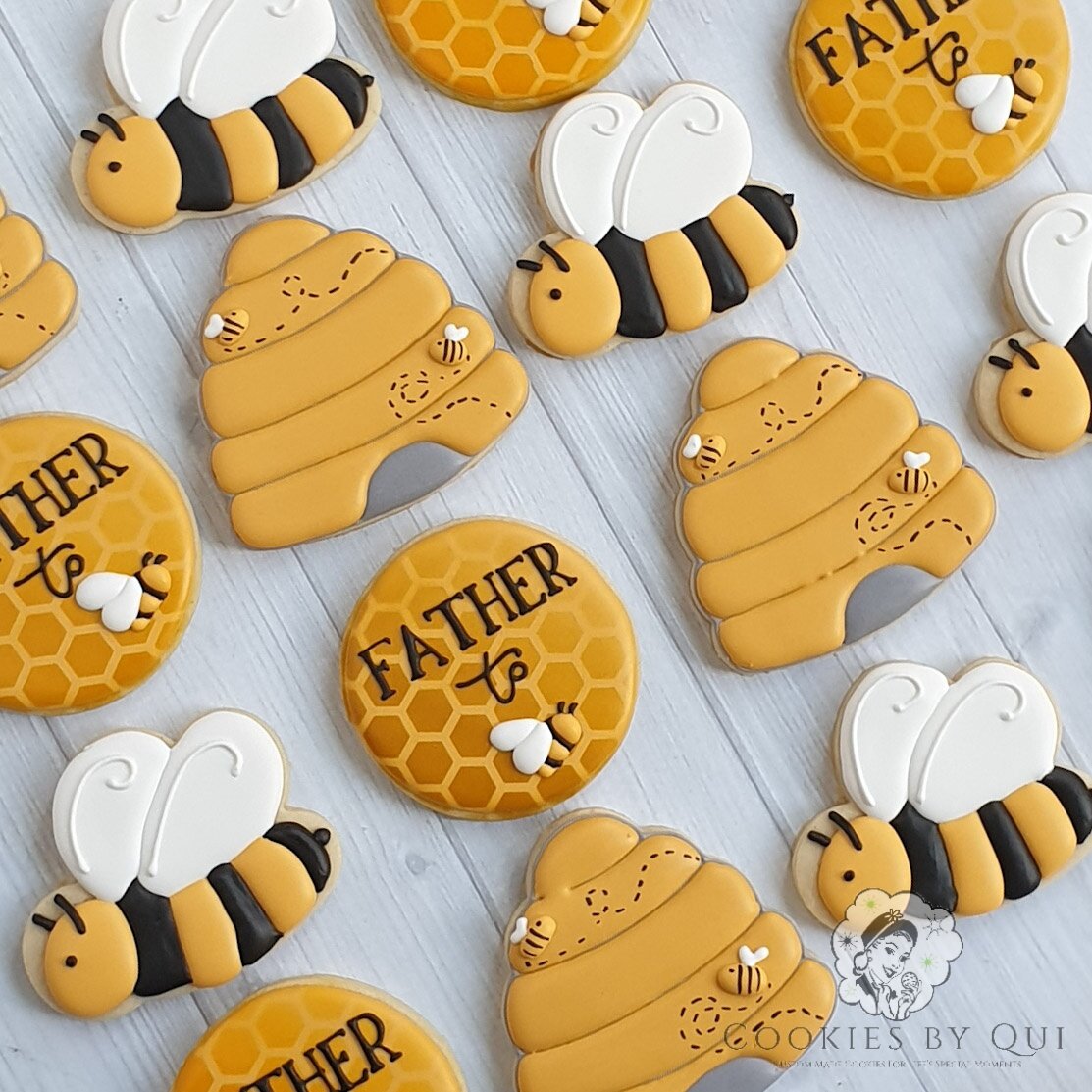 Father to Bee Baby Shower Cookies - - Cookies by Qui Geelong.jpg