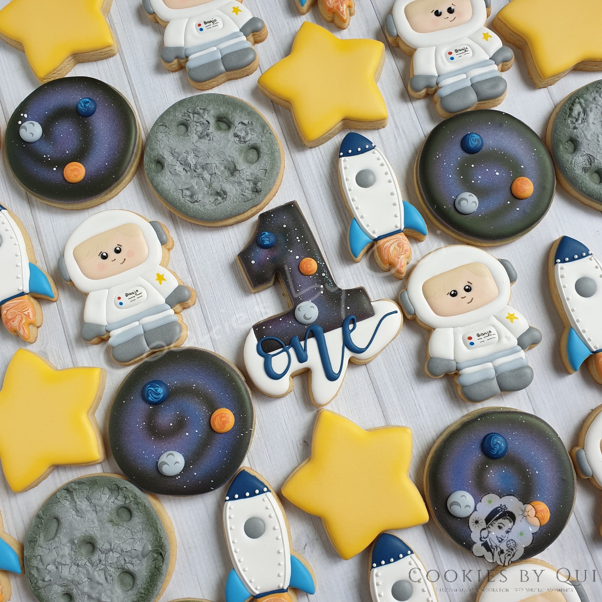 Space Themed 1st Birthday - Cookies by Qui Geelong.jpg