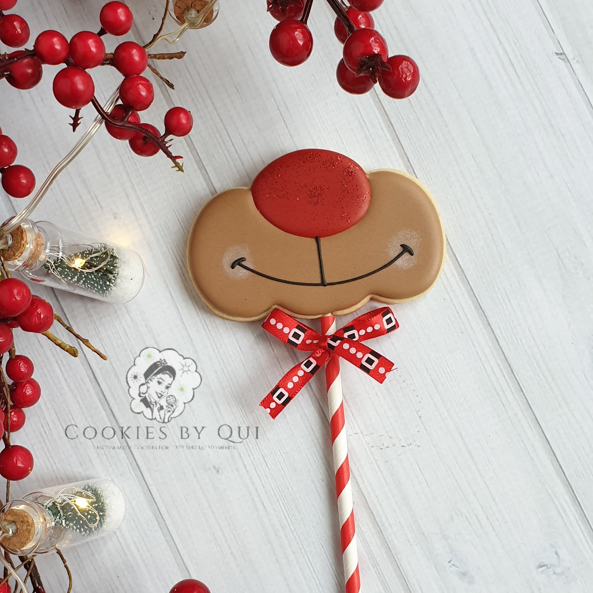 Rudolph Reindeer Nose Cookie Pop - Cookies by Qui Geelong.jpg
