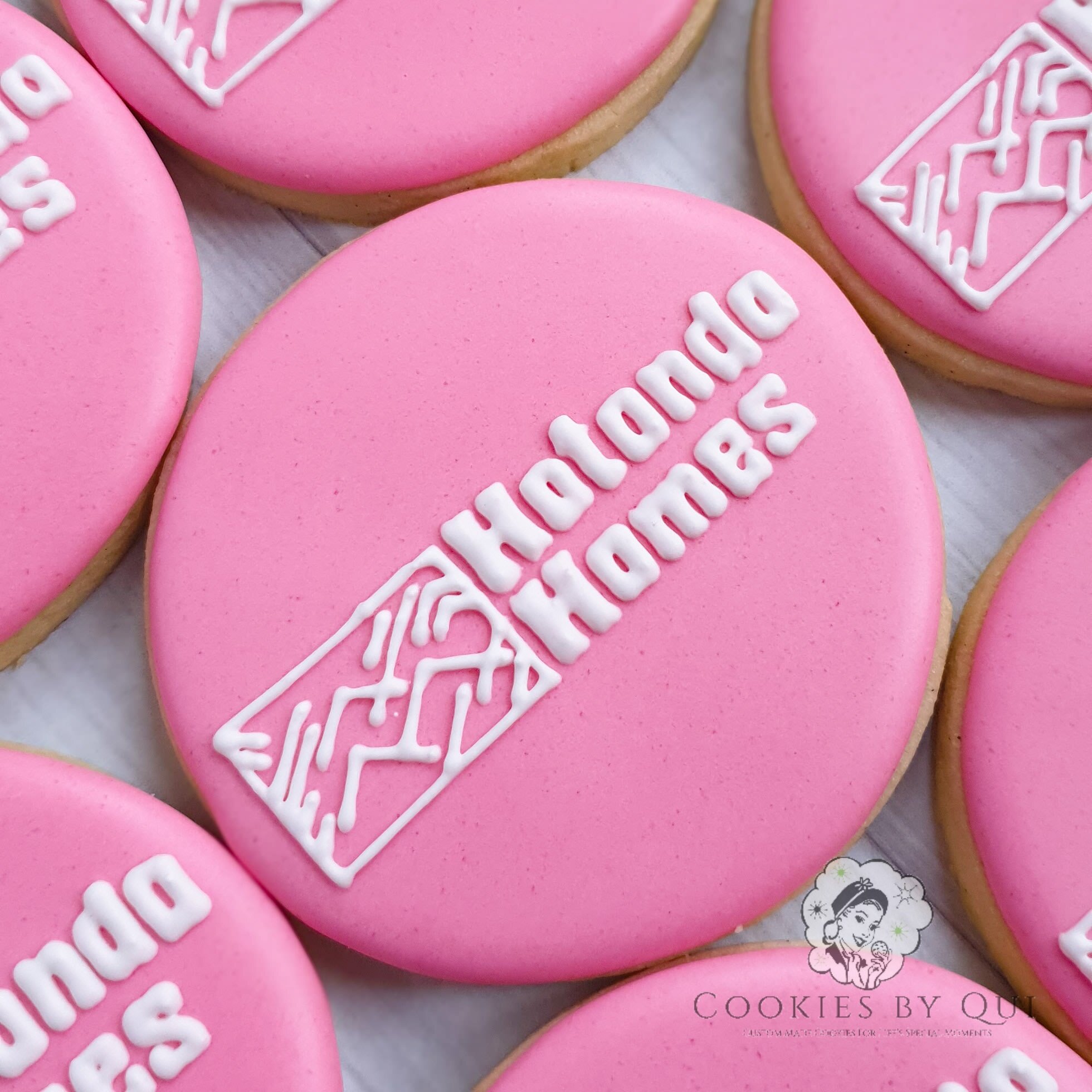 Bright Pink Hotondo Homes Logo Corporate Cookies - Cookies by Qui Geelong.jpg