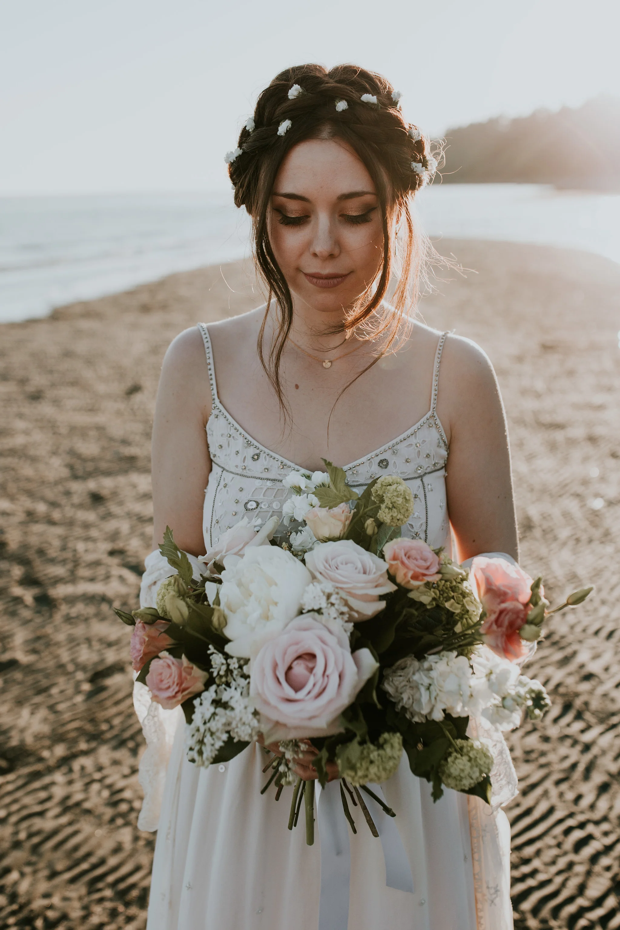 The dress, a thrift store find bought one week before her wedding, was the perfect fit for this beautiful bride.