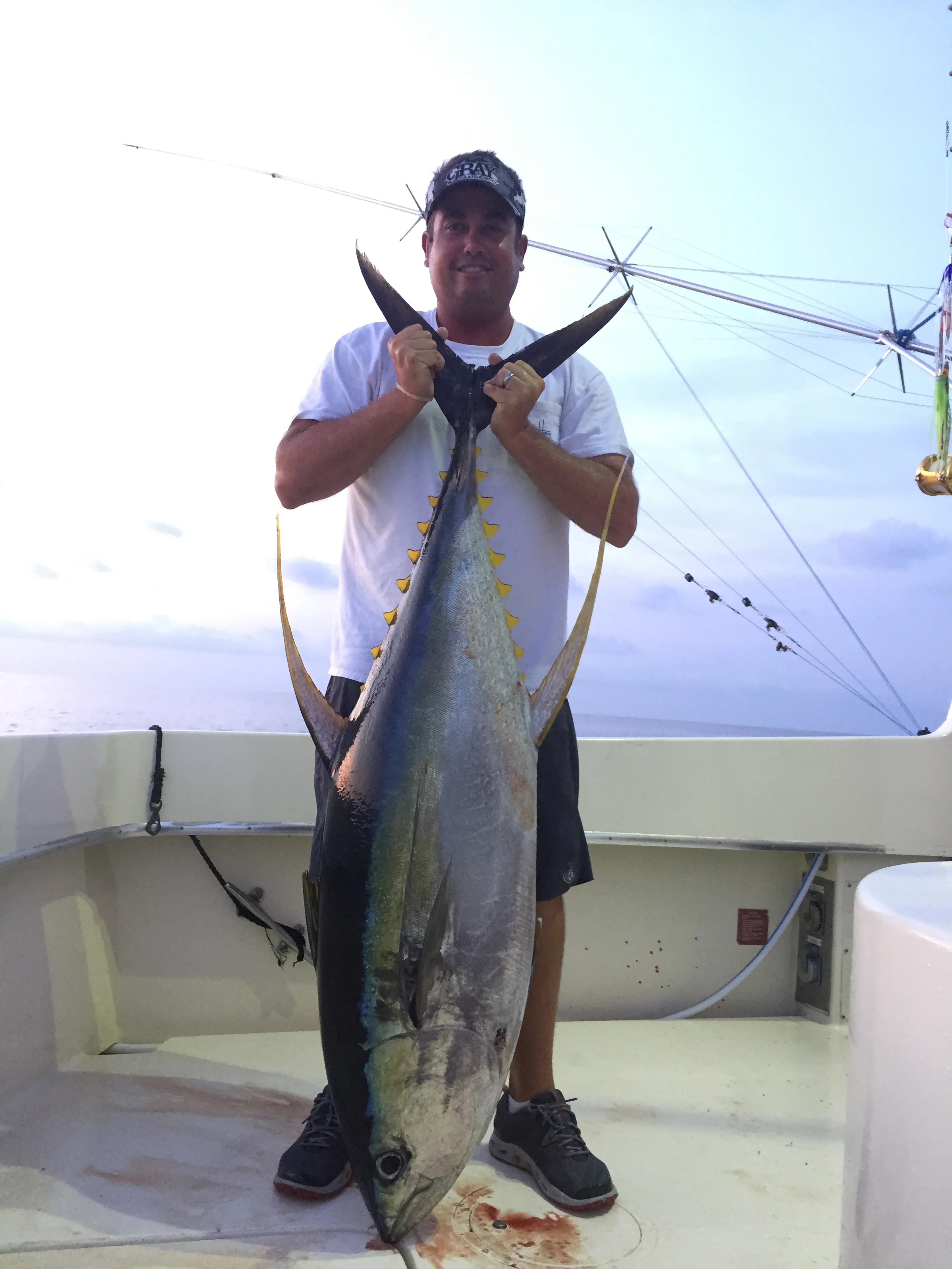 Mate Zach Wolfe holding up a nice yellow fin
