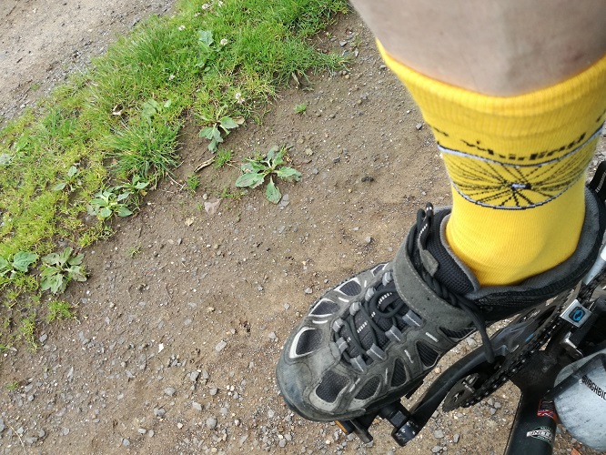 Holy Cycle Socks get the approval of jasco from Midlothian, "they helped me up hills round Gifford. They were very comfortable....as well as looking Dazzling ! - also addition to any hi viz encouraging tractors and the like to give plenty of clearance ! 