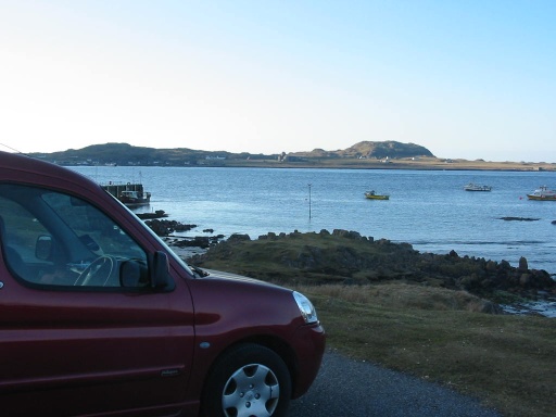 Stayed a night's B and B and then left the car at Fionnphort - can't take the car to Iona so had to be left in the car park on Mull.