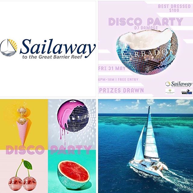 BARBADOS Port Douglas in conjunction with Sailaway Port Douglas are holding a MAY RAFFLE β΅οΈπ΄πΉ WIN
Prize 1 ~ Sailaway Full Day Mackay & Undine Coral Cays x 2 (value $530)
Prize 2 ~ Sailaway Full Day Low Isles x 2 (value $530)
Prize 3 ~ Sailaway Sunset Luxury Sailing x 2 (value $130)
Prize 4 ~ Niramaya Spa Experience x 1 (value over $250)
Prize 5 ~ Cairns Cable Park Experience x 2 (value $108)
Prize 6 ~ Barbados Port Douglas Voucher (value $100)
HOW TO GET YOUR TICKETS ~
Purchase any... .
πΉ Tiki Cocktail = 1 TICKET
πΉ PinΓ£ Colada = 1 TICKET
πΉ Cocktail Jug + Sharing Board = 6 TICKETS
PRIZES DRAWN 10PM | DISCO PARTY | FRI 31 MAY | FREE ENTRY
Check ~ FB, IG & our website for further details *Must be onsite on the night to claim your prize
Sponsors ~ Sailaway Port Douglas | Niramaya Day Spa | Cairns Wake Park βββββββββββββββββββββ Disco images πΈ via Pinterest with original source unknown
βββββββββββββββββββββ
#barbadosportdouglas #raffle #party #martiniqueislandstyle #portdouglas #cocktailbar #marina #paradise #luxury #style #interiordesign #bar #restaurant #alcohol #food #wine #cocktails #champagne #travel #instatravel #barbadosstyle #crystalbrooksuperyachtmarina #greatbarrierreef #daintreenationalpark #discoverfnq #thisisqueensland #queensland #exploreaustralia #australia #home