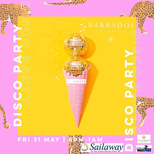 D I S C O P A R T Y
🕺 TONIGHT - FRI 31 MAY ‘19
☮️ 6PM DOORS OPEN
🔮 DJ POSTIE
🎆 PARTY | DANCE | EAT | DRINK | WIN
🦄 PRIZES - @sailawayportdouglas @niramayaspa @cairnswakepark —————————————————————
#barbadosportdouglas #discoparty #martiniqueislandstyle #portdouglas #cocktailbar #marina #paradise #luxury #style #interiordesign #bar #restaurant #alcohol #food #wine #cocktails #champagne #travel #instatravel #barbadosstyle #crystalbrooksuperyachtmarina #greatbarrierreef #daintreenationalpark #discoverfnq #thisisqueensland #queensland #exploreaustralia #australia #home