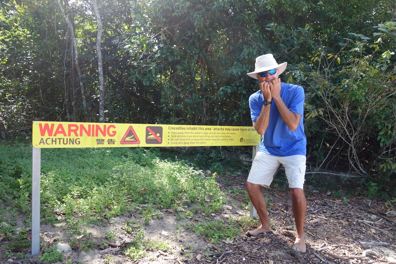 Huw and croc sign.JPG