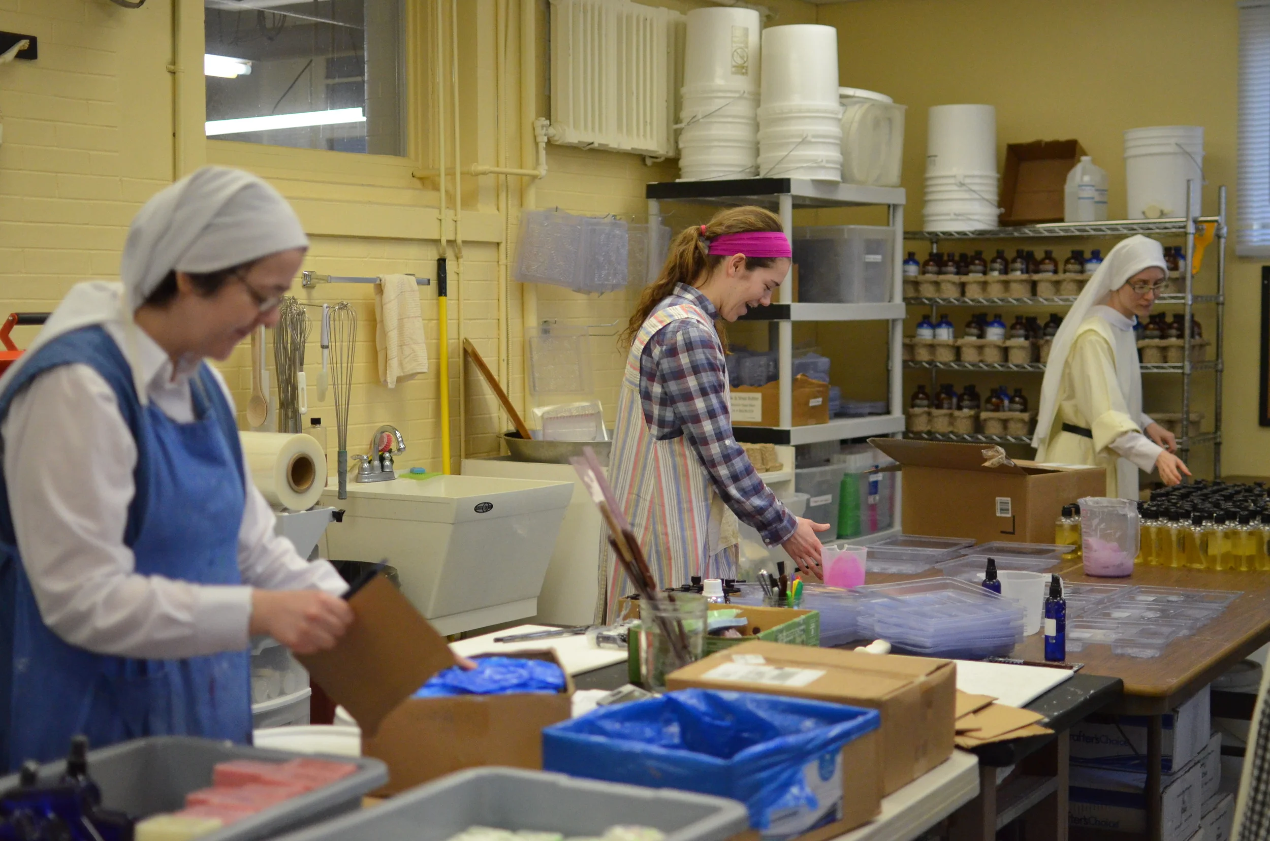 It's a busy morning in the soap room! We're getting ready for spring!