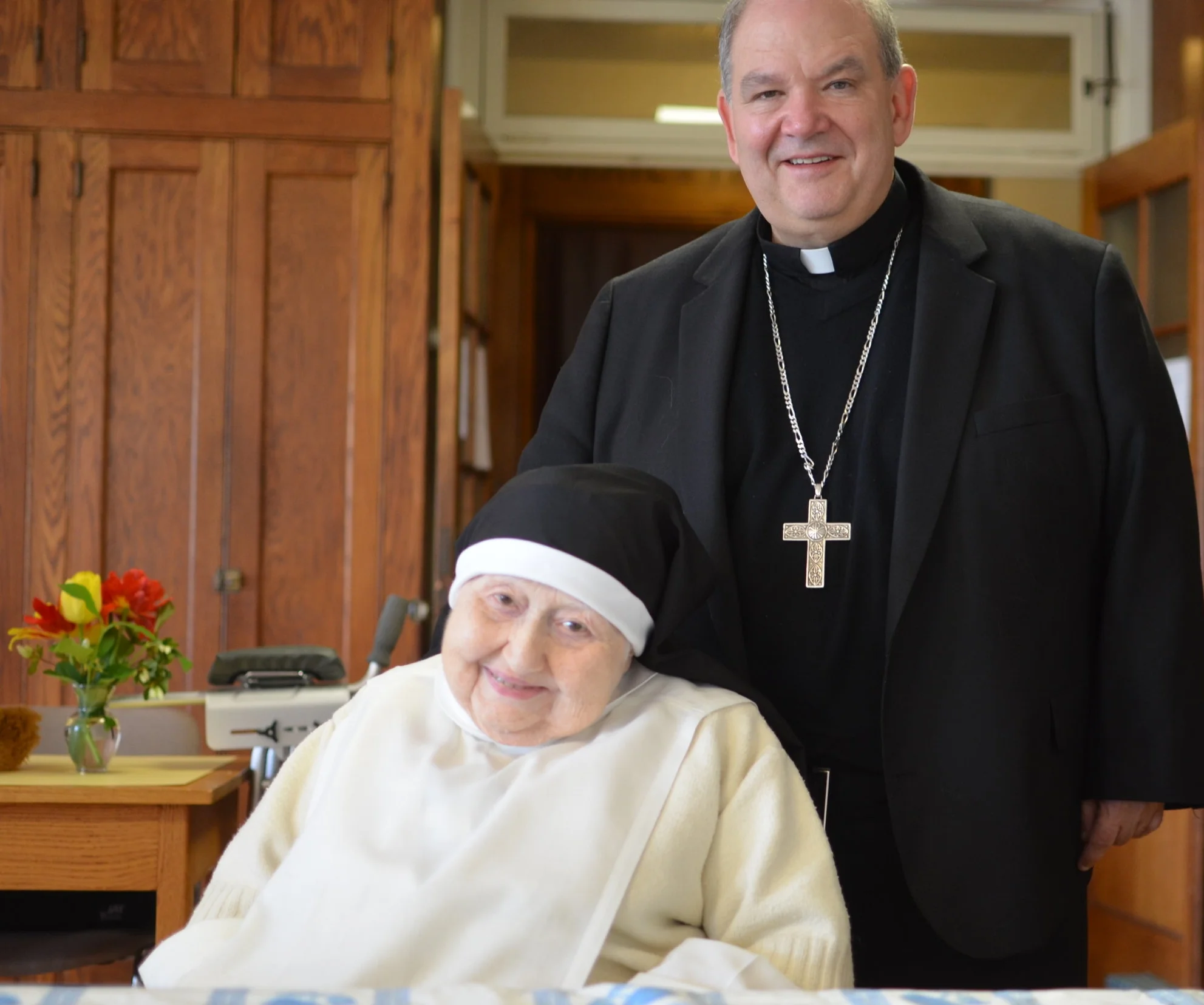 Sr. Mary Daniel with Archbishop Hebda