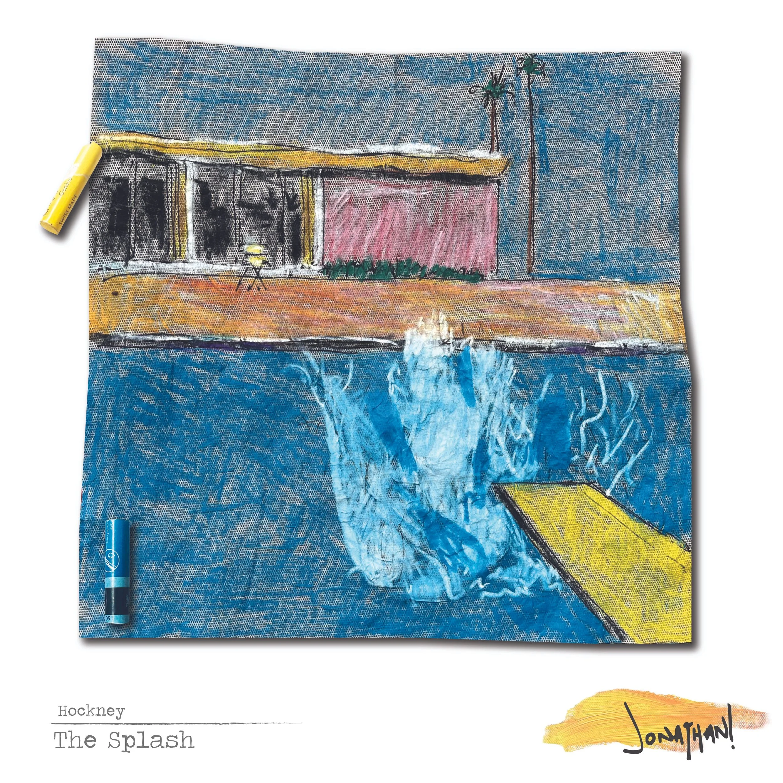 Famous Art on Napkins: Hockney's 'The Splash'