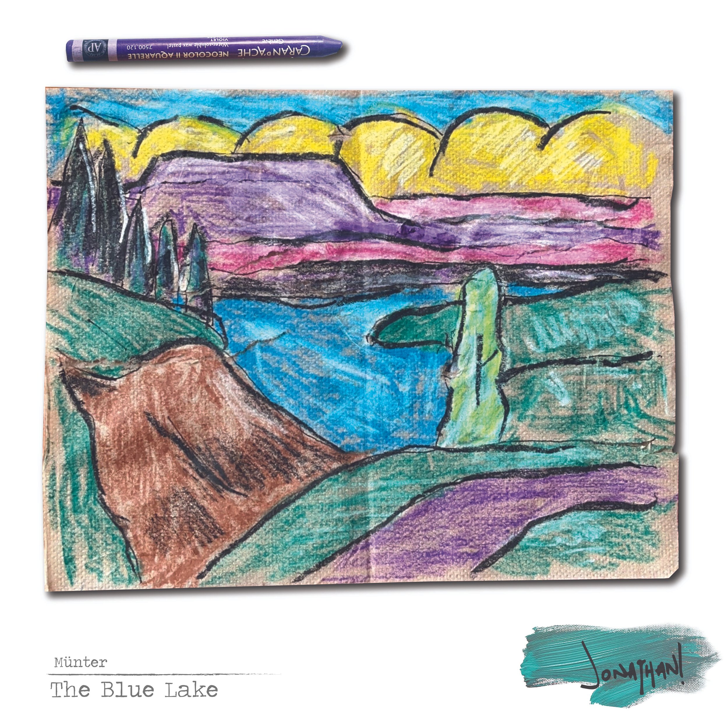 Famous Art on Napkins: Munter's 'The Blue Lake'