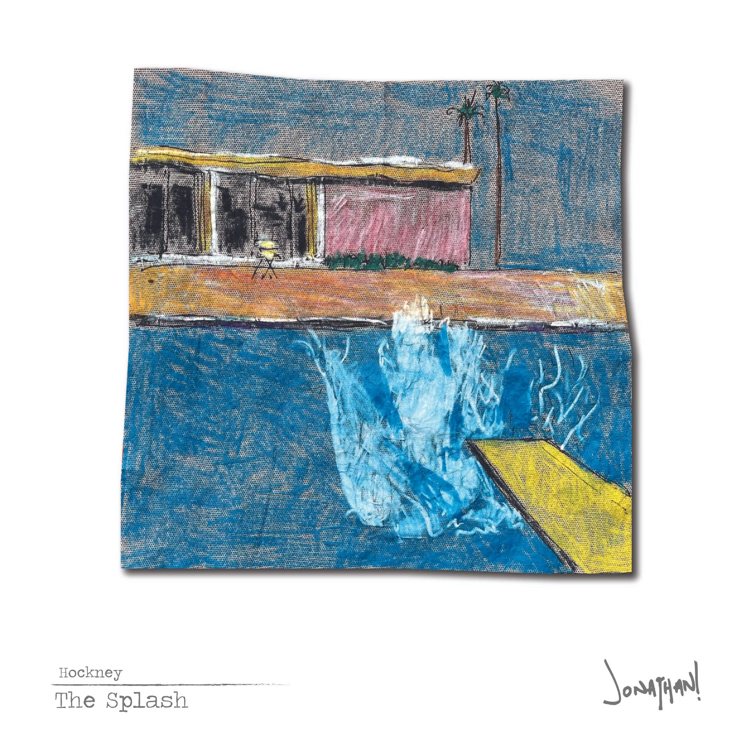 Famous Art on Napkins: Hockney's 'The Splash'