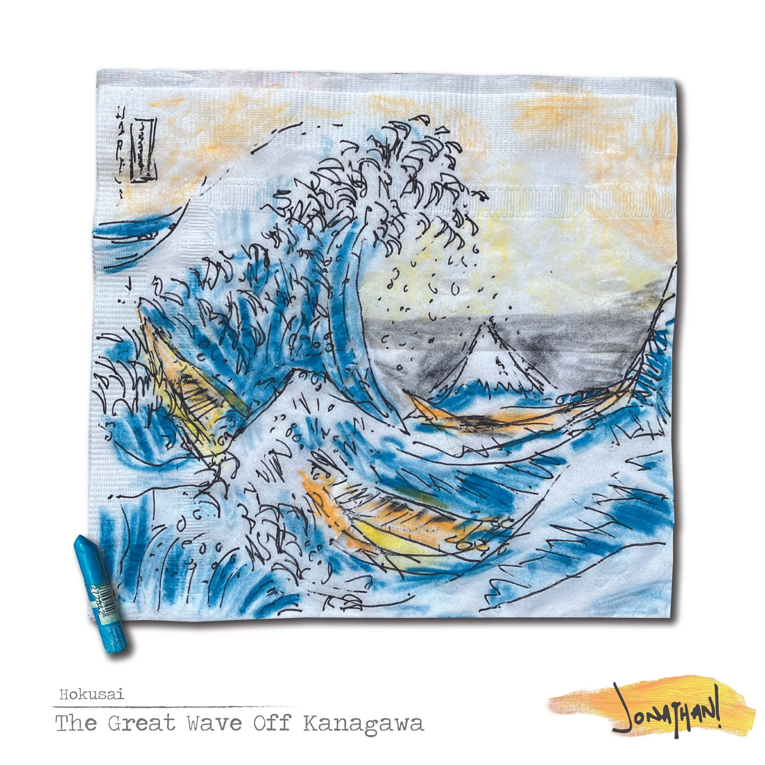 Famous Art on Napkins: Hokusai's 'The Great Wave Off Kanagawa'