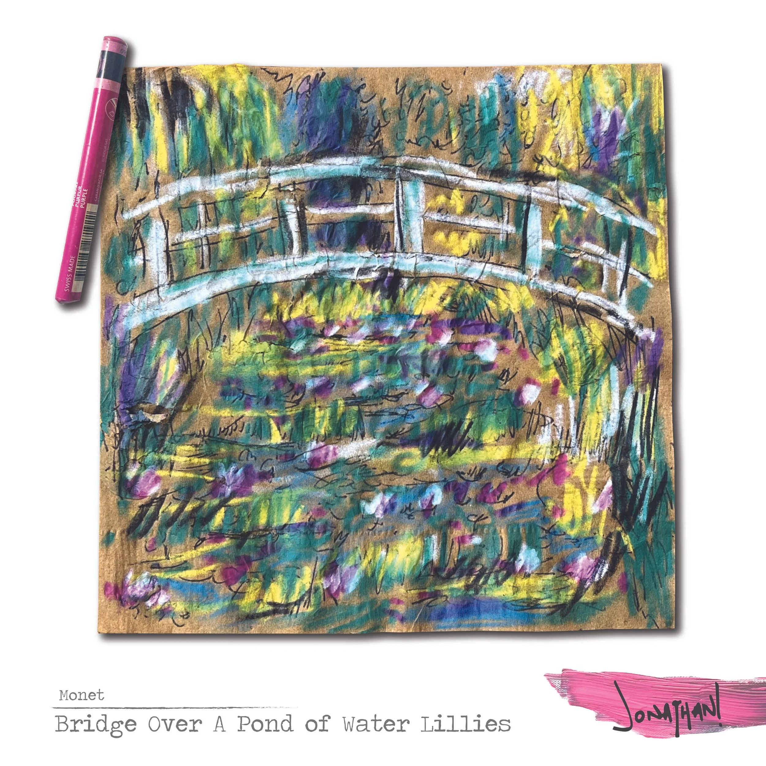 Famous Art on Napkins: Monet's 'Bridge Over A Pond of Water Lillies'