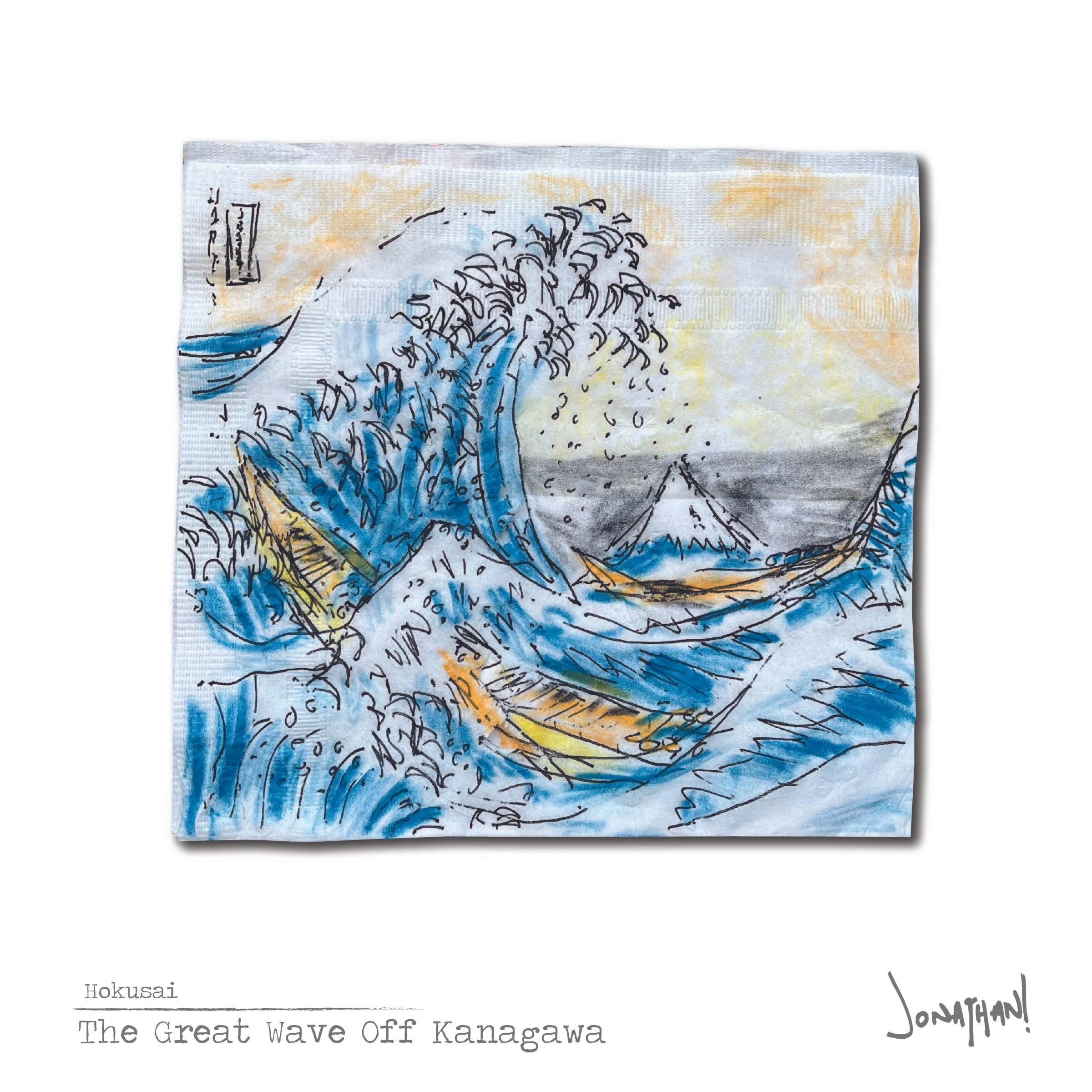 Famous Art on Napkins: Hokusai's 'The Great Wave Off Kanagawa'