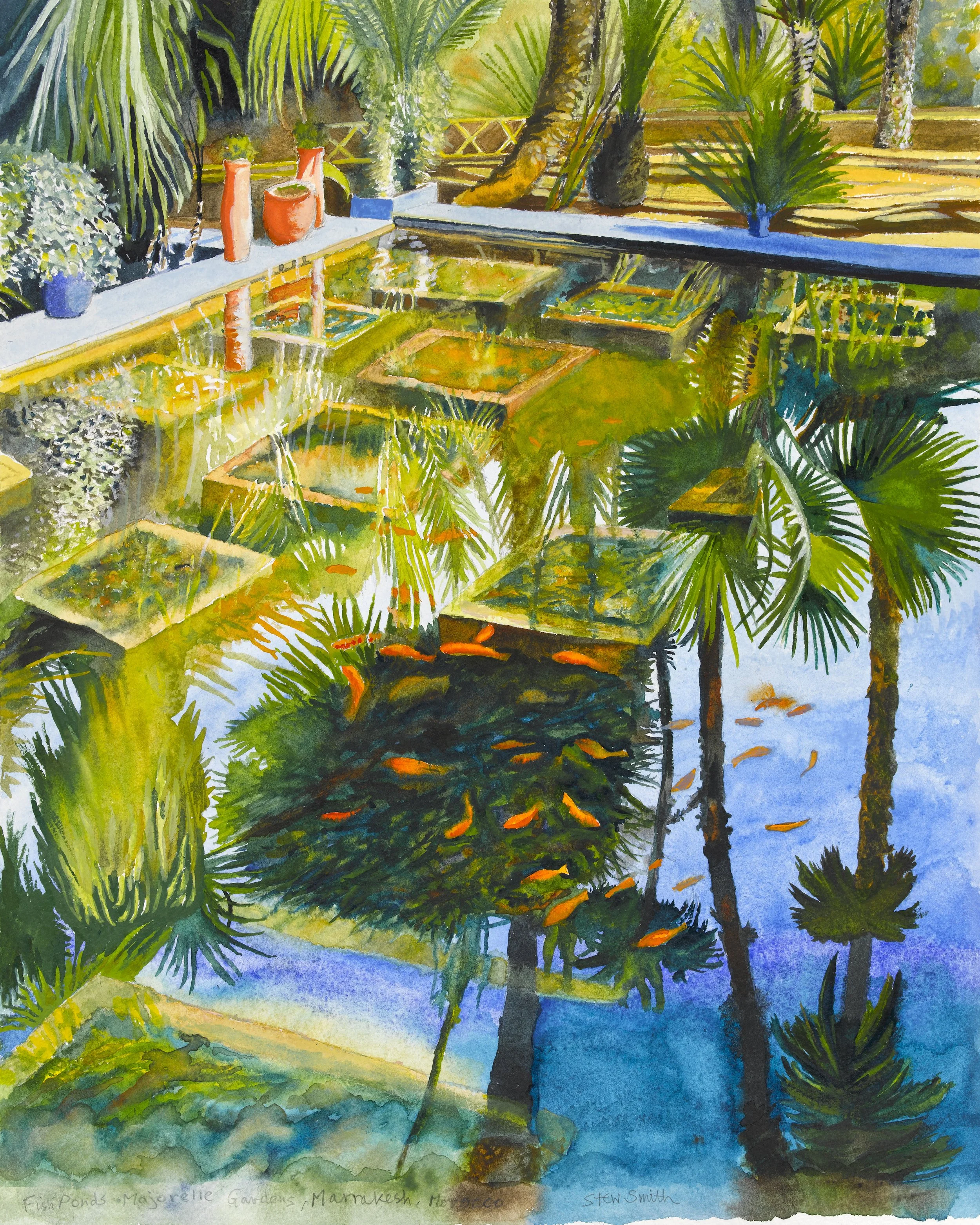 fishponds majorelle gardens marrakesh 45cmx36cm.jpg
