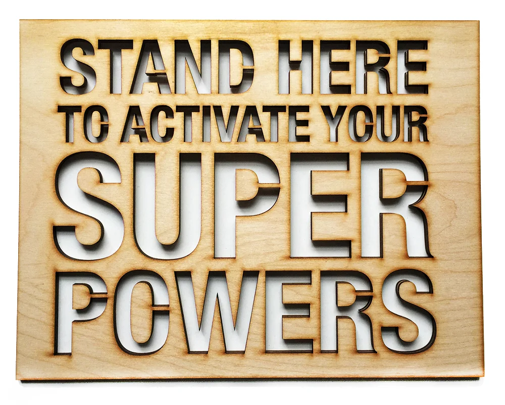 Official STAND HERE TO ACTIVATE YOUR SUPERPOWERS Stencil
