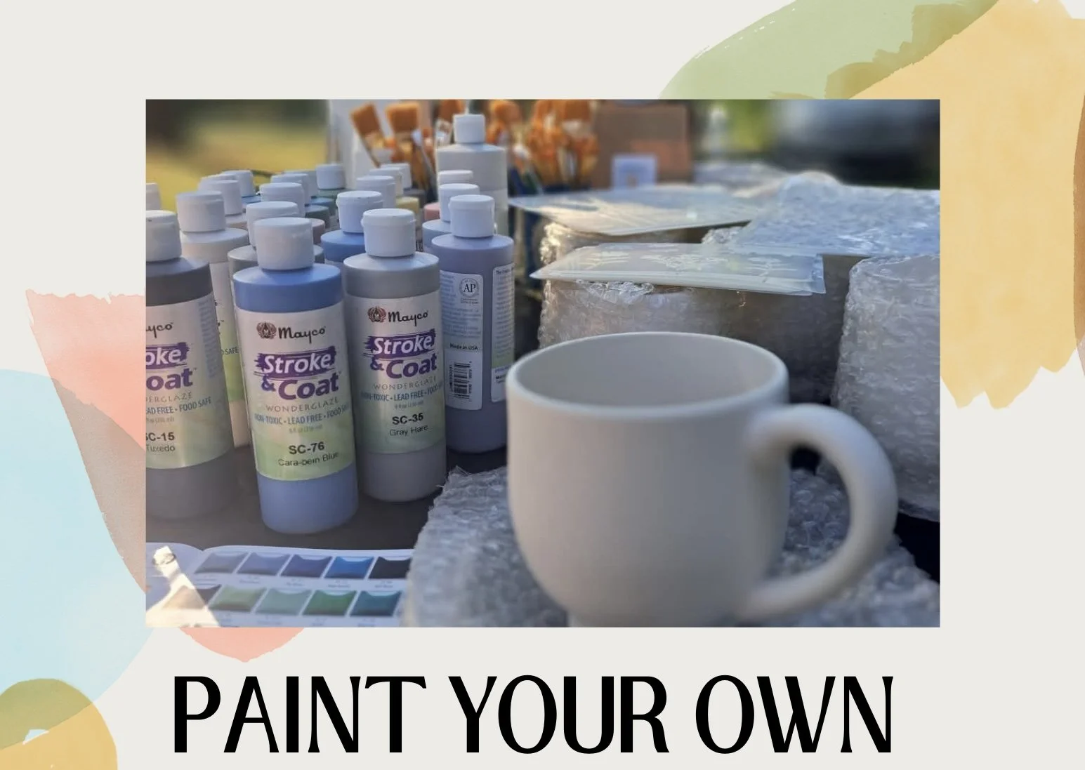 DIY Pottery Paint and Sip w/ Artdorable Studio