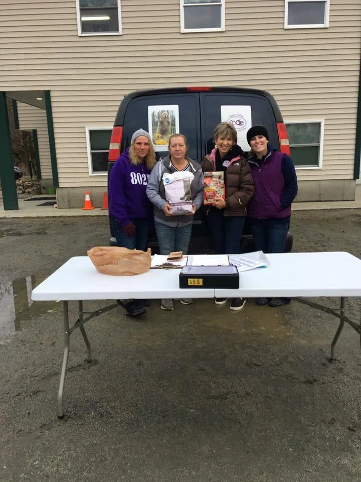 The @Upper Valley Humane Society brought their Mobile Pet Food Pantry to our Friends Feeding Friends Canaan pantry October 24. Our pantries do try to keep pet food available and the UVHS also has a pet food pantry at their site in Enfield. Pictured above is Charity Piper of UVHS, Lana Evans of FFF, Carolyn Cusick of FFF and Julia Murray of UVHS. Community organizations are stronger together!
