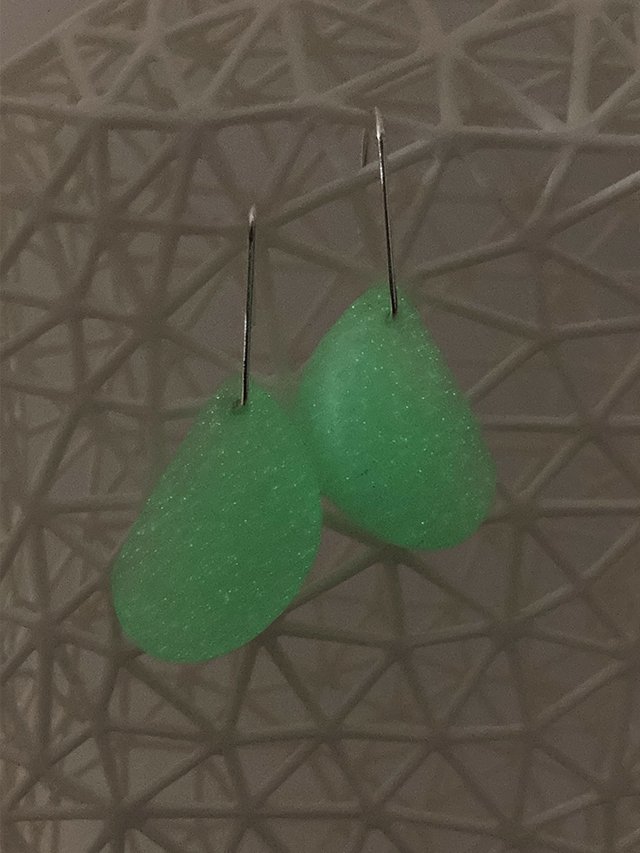upcycled glow in the dark earrings