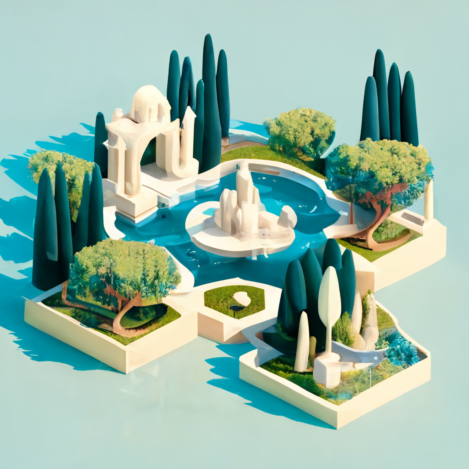 DDD_laila_isometric_miniature_organic_architecture_park_ponds_with__708fa5ca-e71b-40bf-8589-5090d90e62f7.png