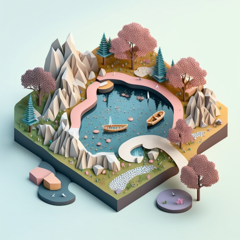 L_laila_isometric_miniature_organic_architecture_park_ponds_with__3828ddc0-d1d4-47ba-aee5-b360176debe6.png