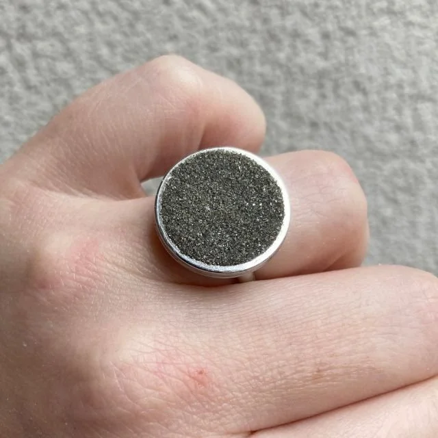 Handmade jewelry contemporary with real sand from Danube river riverbanks