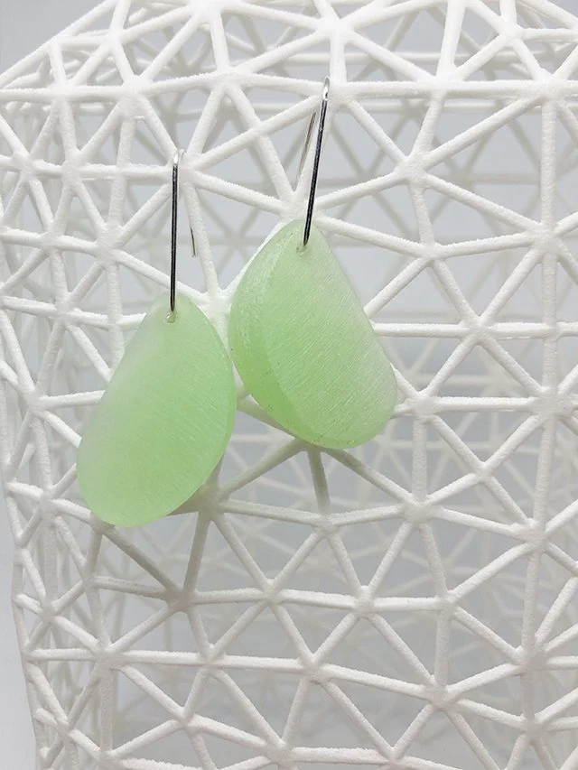 upcycled glow in the dark earrings