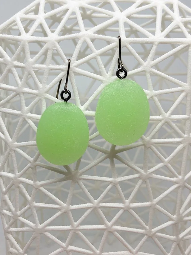 upcycled glow in the dark earrings
