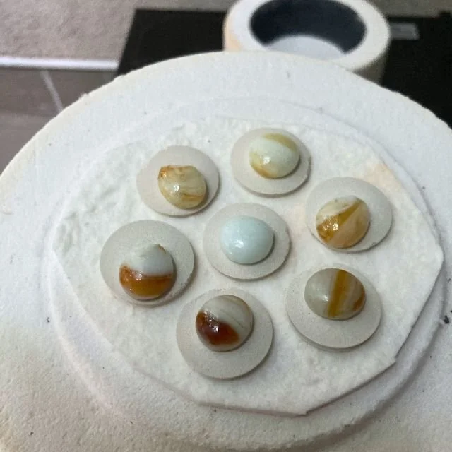 glass tiles recycled freshly out of the kiln