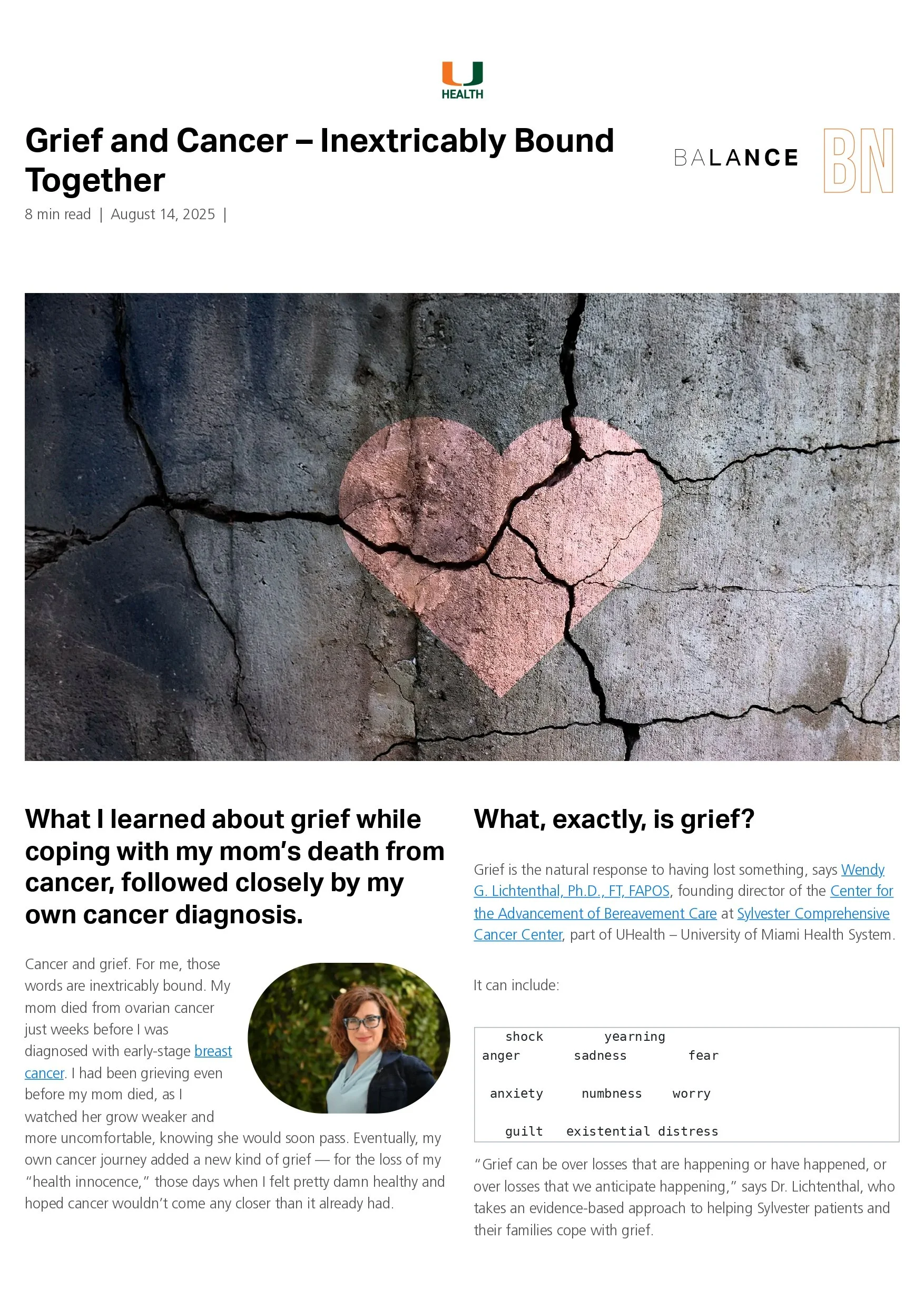 Grief and Cancer – Inextricably Bound Together
