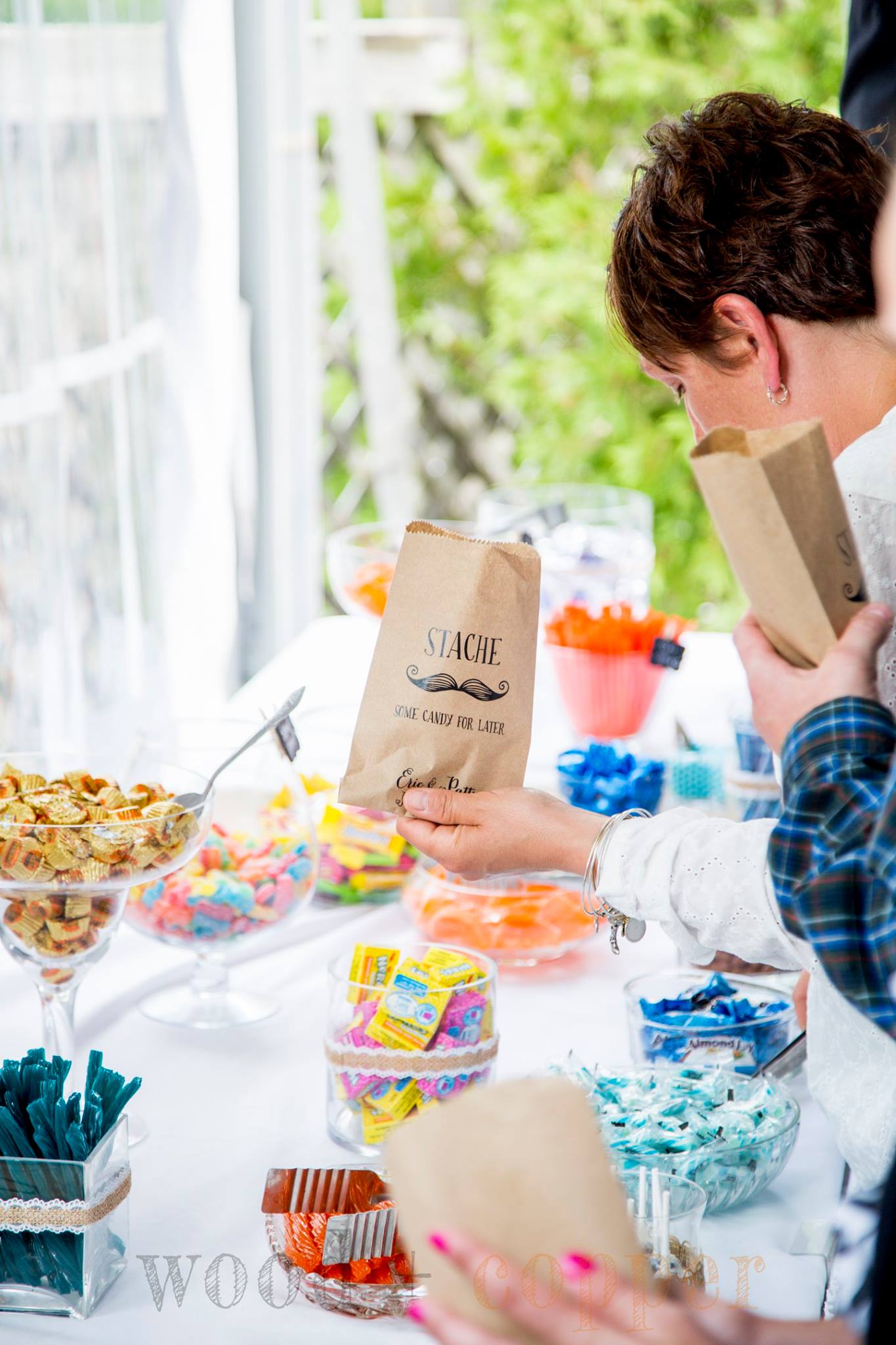 They had an uber-colorful Candy Bar with stache-bags...