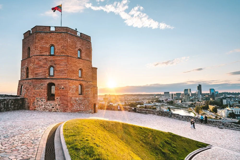 Gediminas Tower and panoramic view of Vilnius, Lithuania
