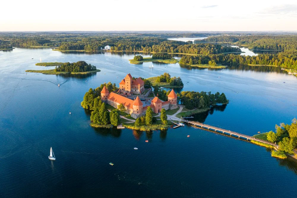 Trakai Island Castle beside Lake Galvė in Lithuania