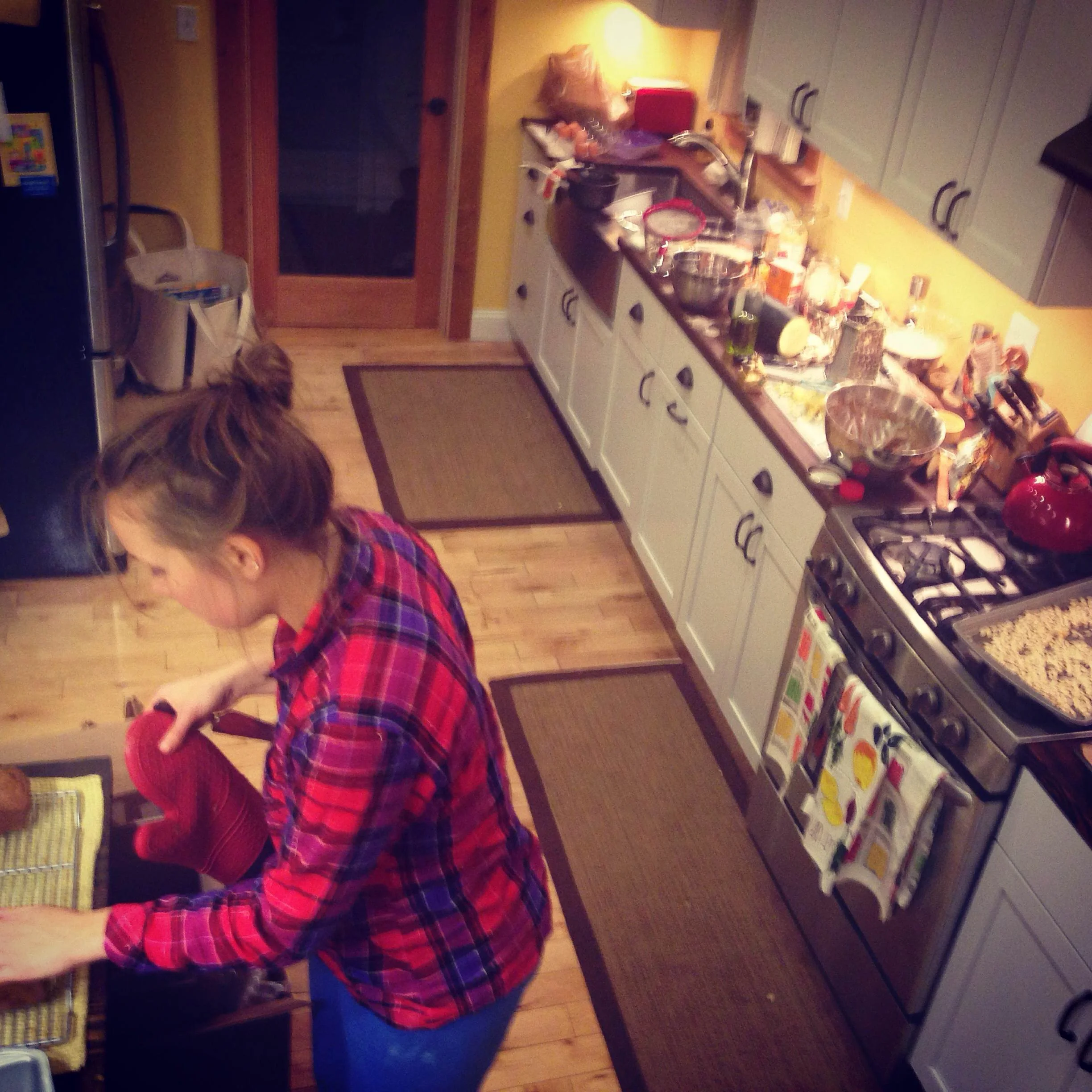 When cooking, the key is to make as big of a mess as possible...I am a natural (surprisingly the cupboards are all closed)