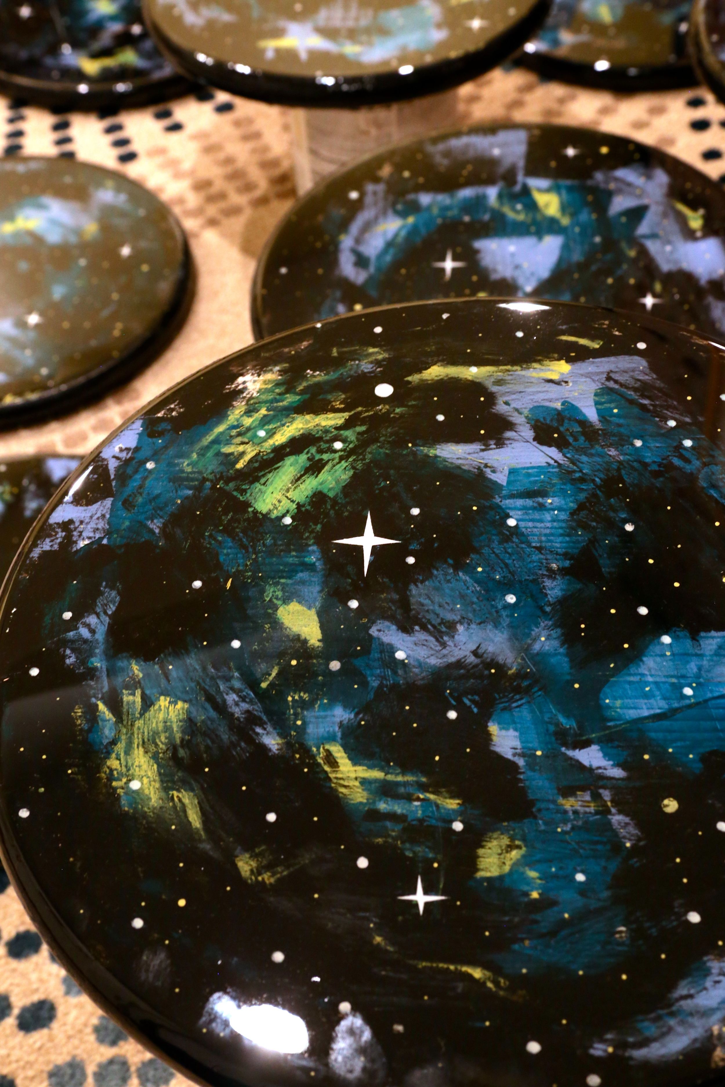 close up of jesse best's sky discs, create 2016