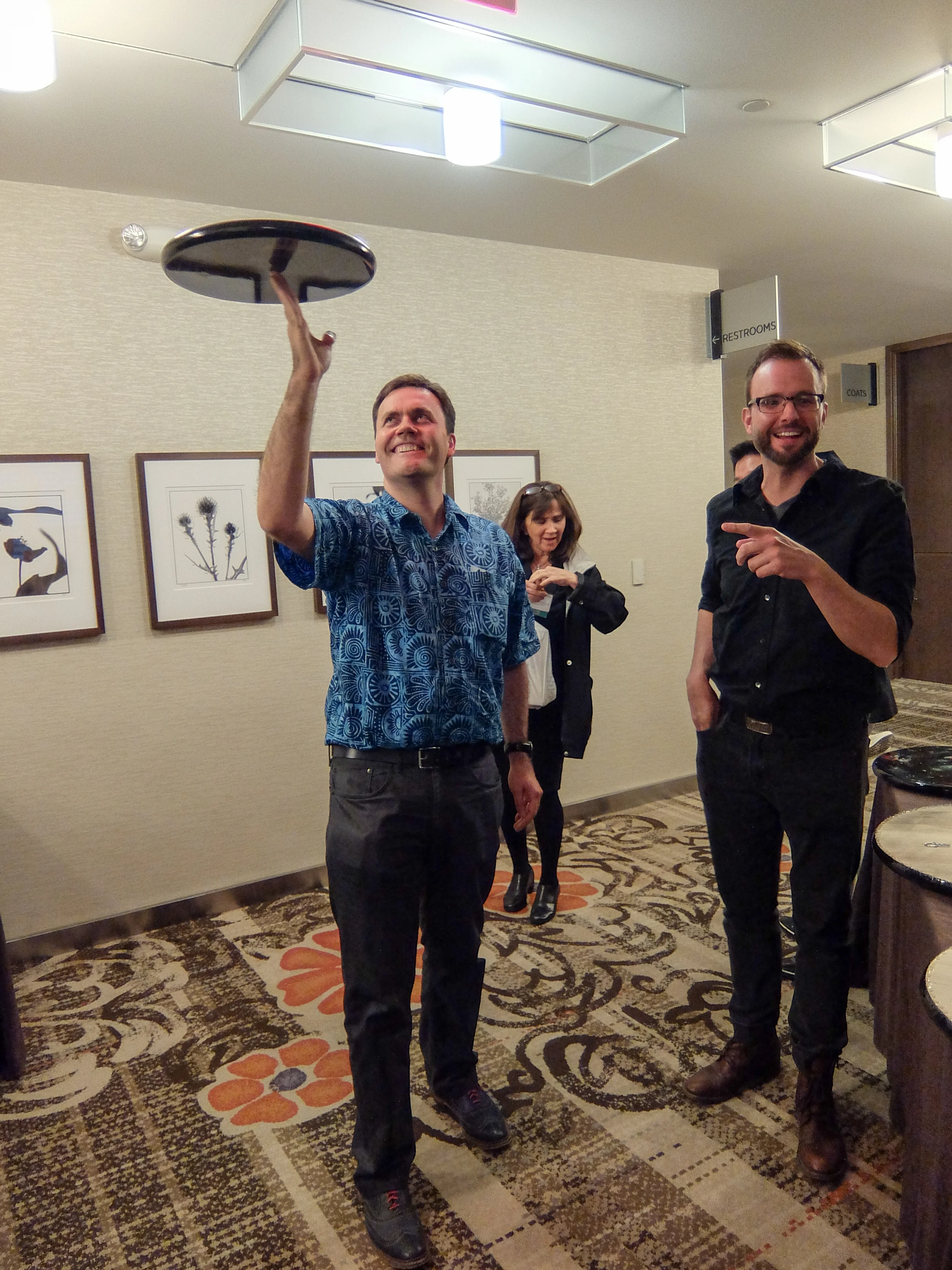 Jesse best, with jess schell, creator of the year, and his award