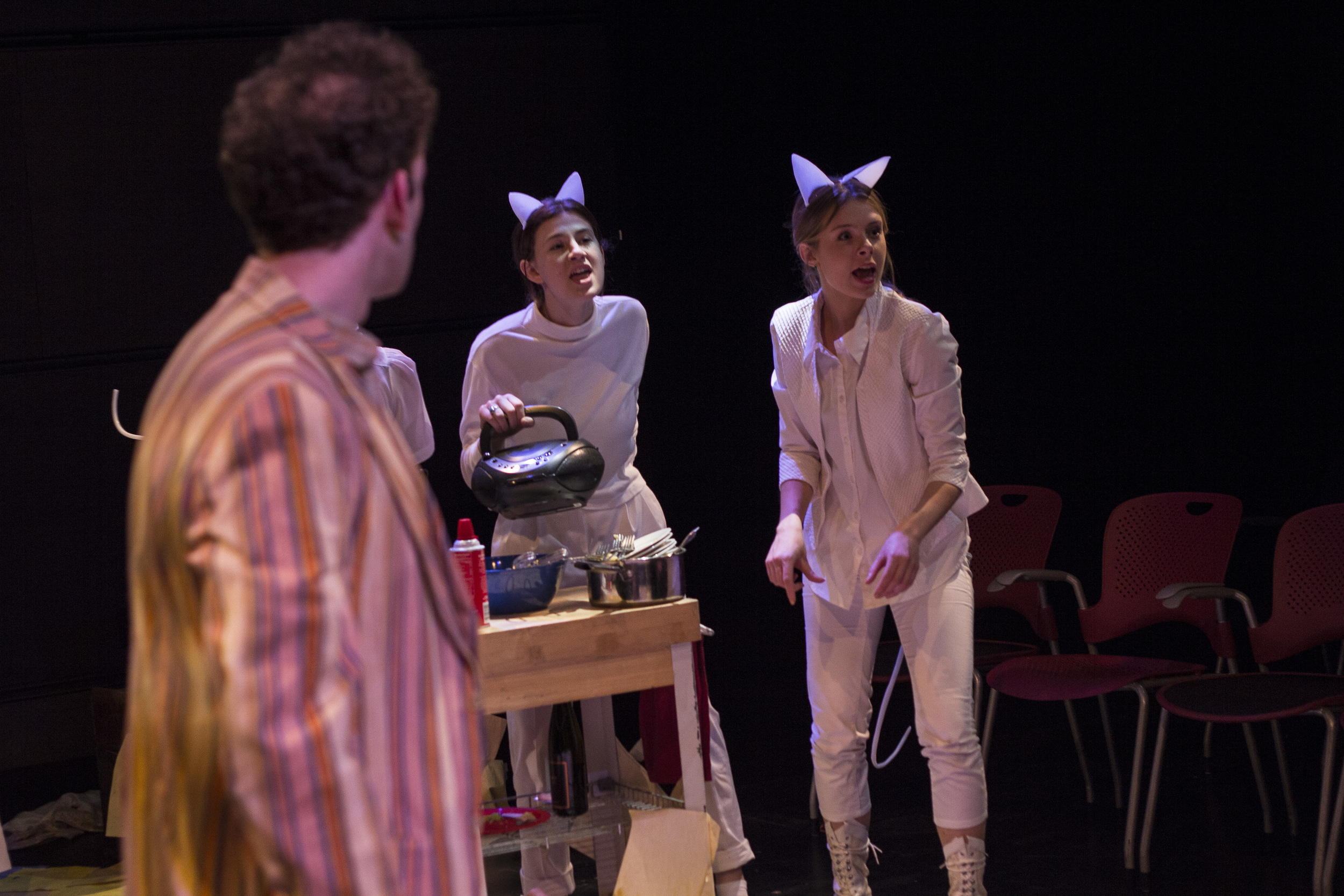 Cat in "WHAT HAPPENS WHEN TWO GEEKS LOVE EACH OTHER" at Williamstown Theater Fest photo by Paul Fox
