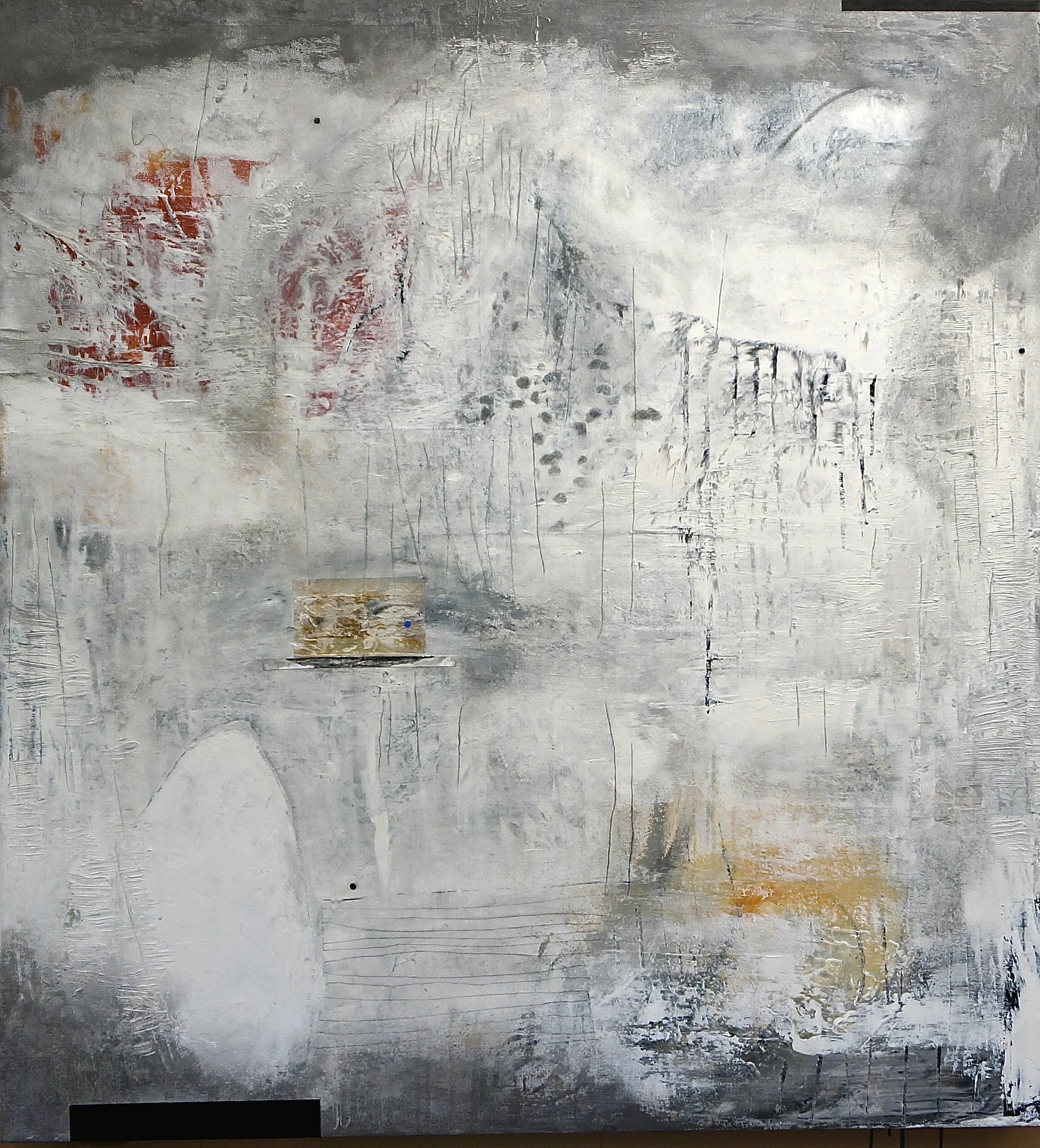 Missing Horizon - acrylic & mixed media on canvas, 51 x 47 inches